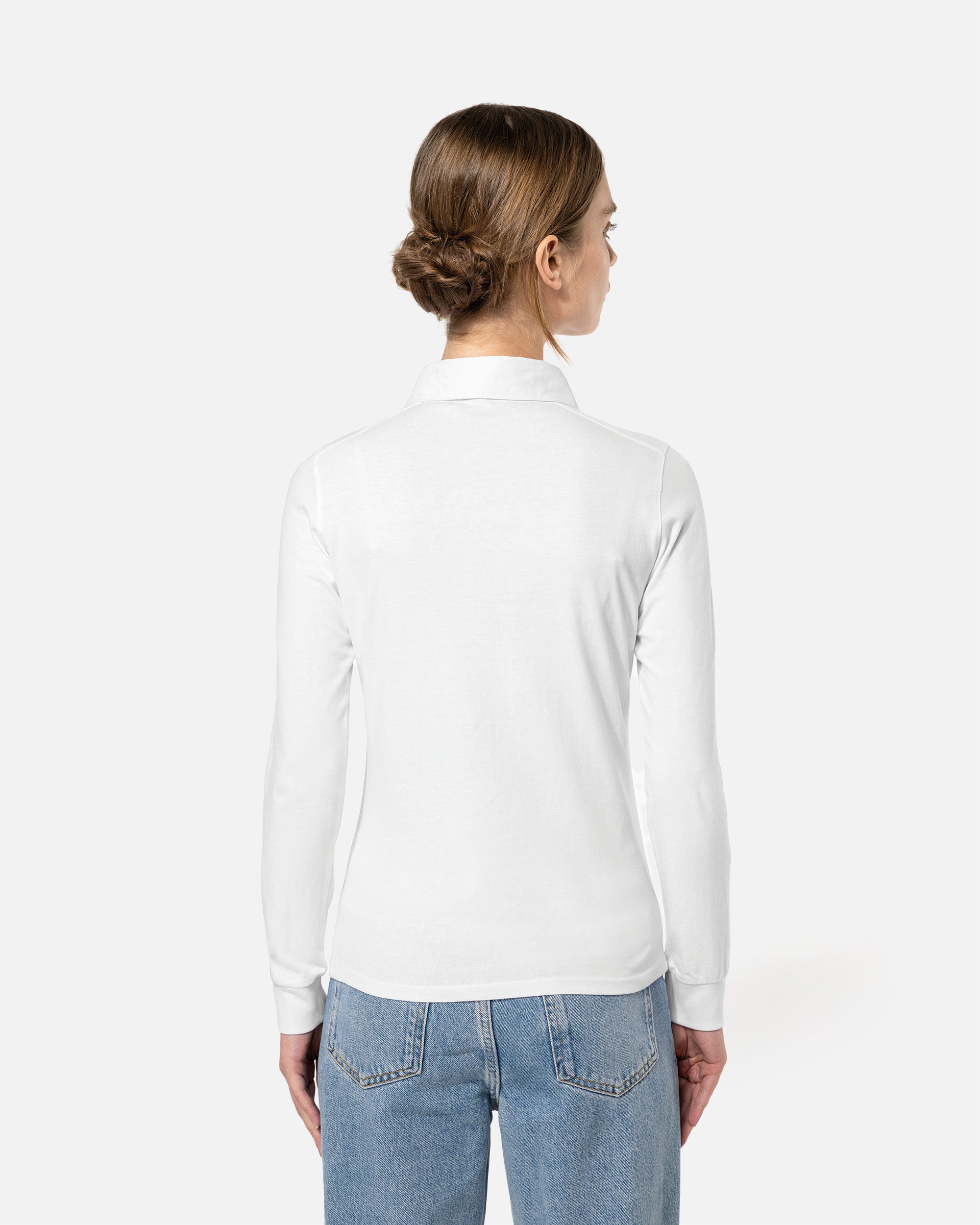 Klassisches Jersey Polo Langarmshirt