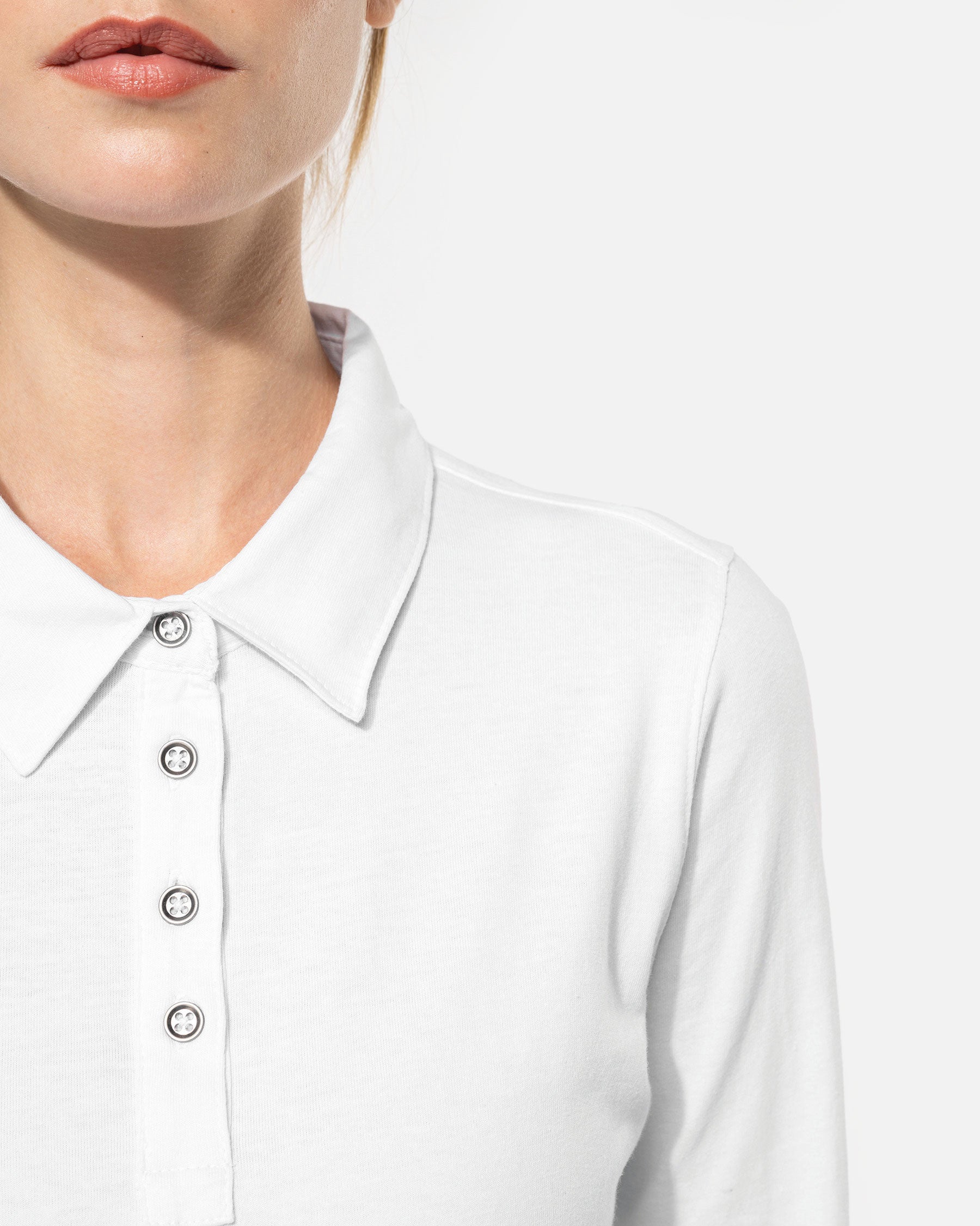 Klassisches Jersey Polo Langarmshirt