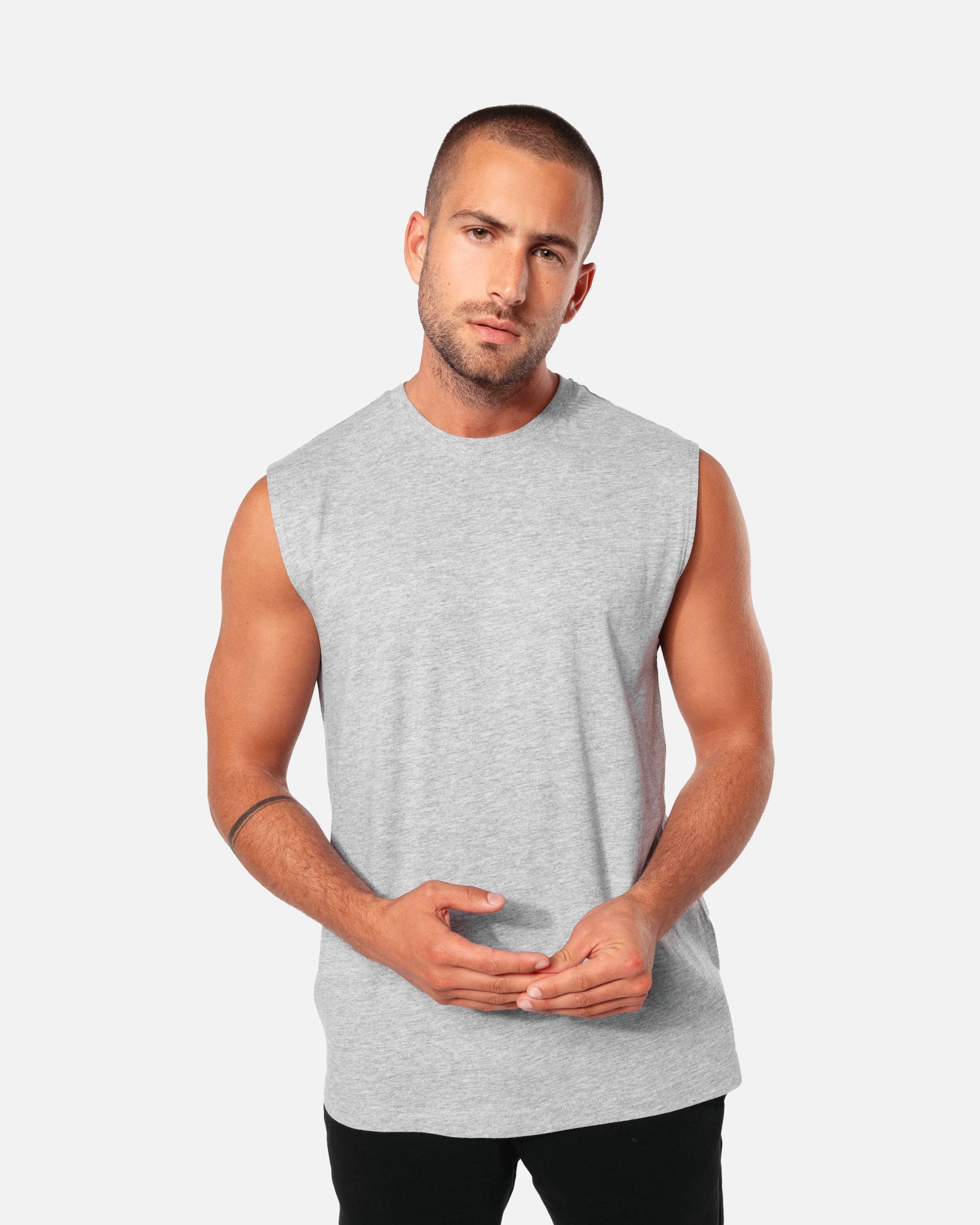Ärmelloses Herren Bio T-Shirt Grey Heather von VIVID
