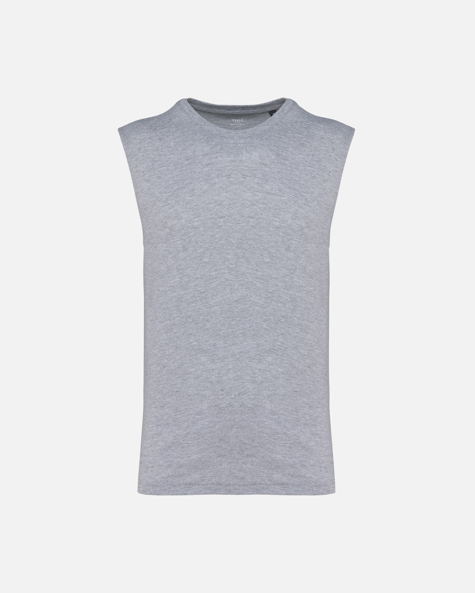 Ärmelloses Herren Bio T-Shirt Grey Heather von VIVID