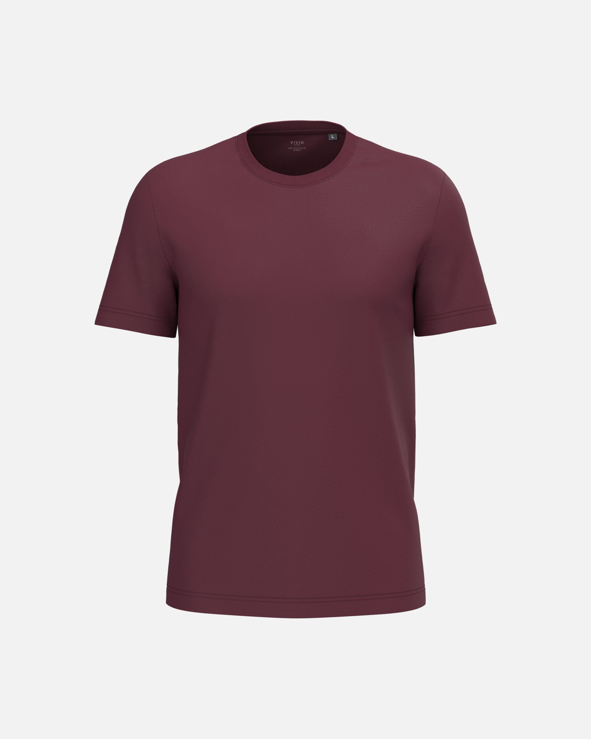 Leichtes Herren Basic T-Shirt Burgundy von VIVID