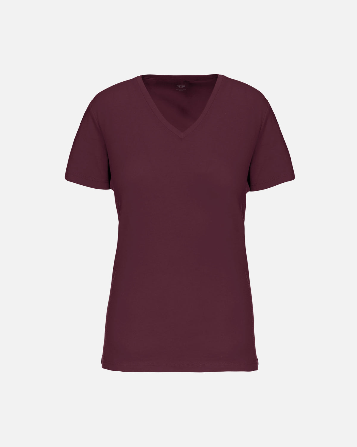 Leichtes Damen T-Shirt mit V-Ausschnitt Burgundy von VIVID
