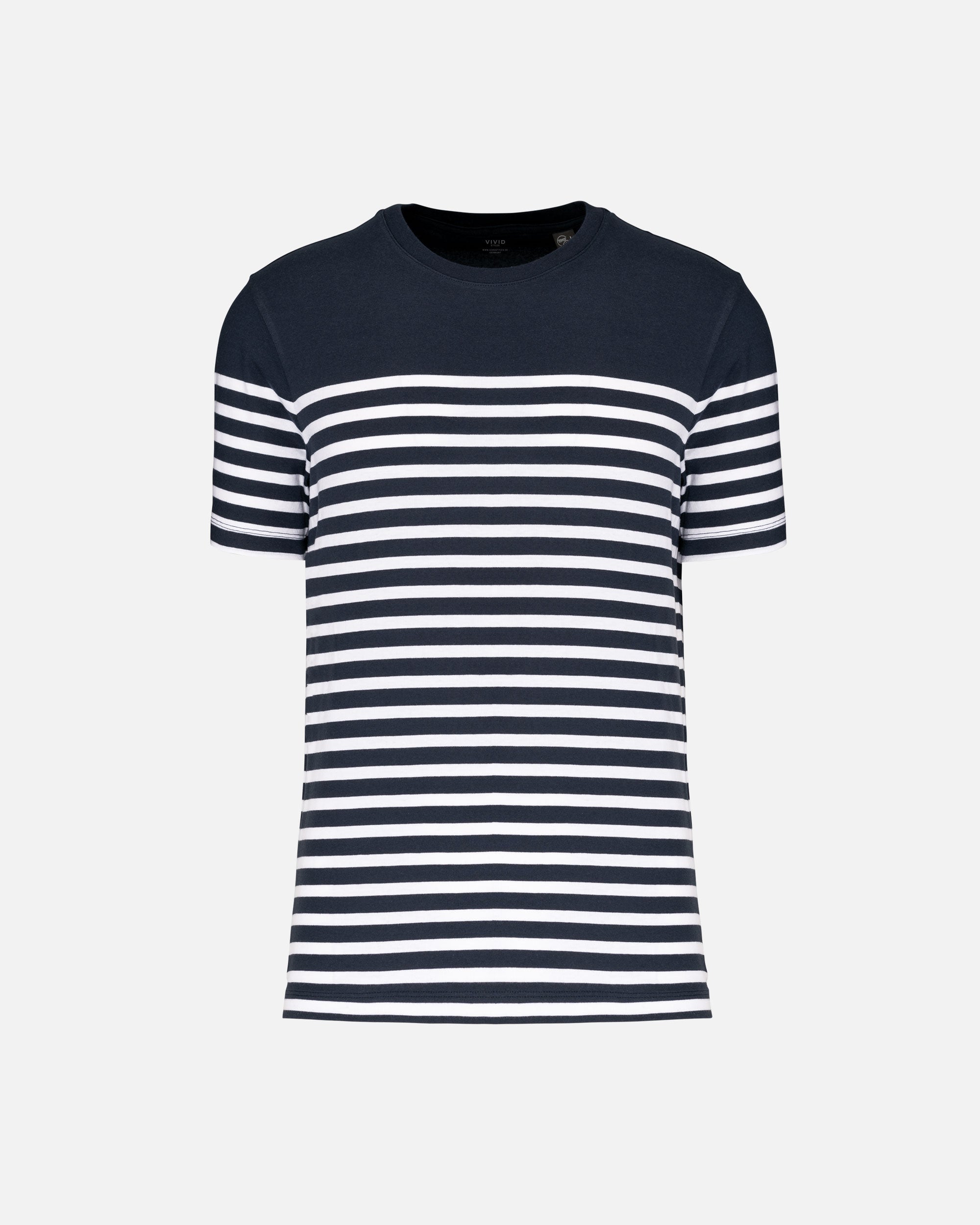 Herren T-Shirt im Marine-Look Navy-White Stripes von VIVID