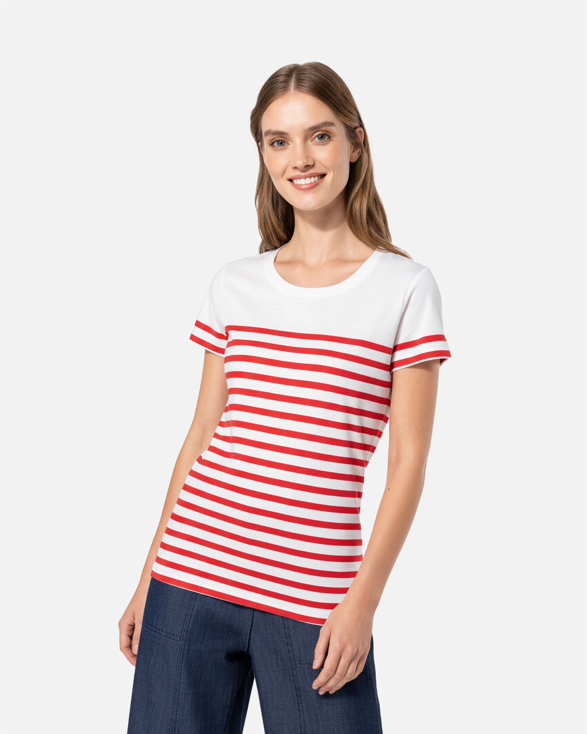 Damen T-Shirt im Marine-Look