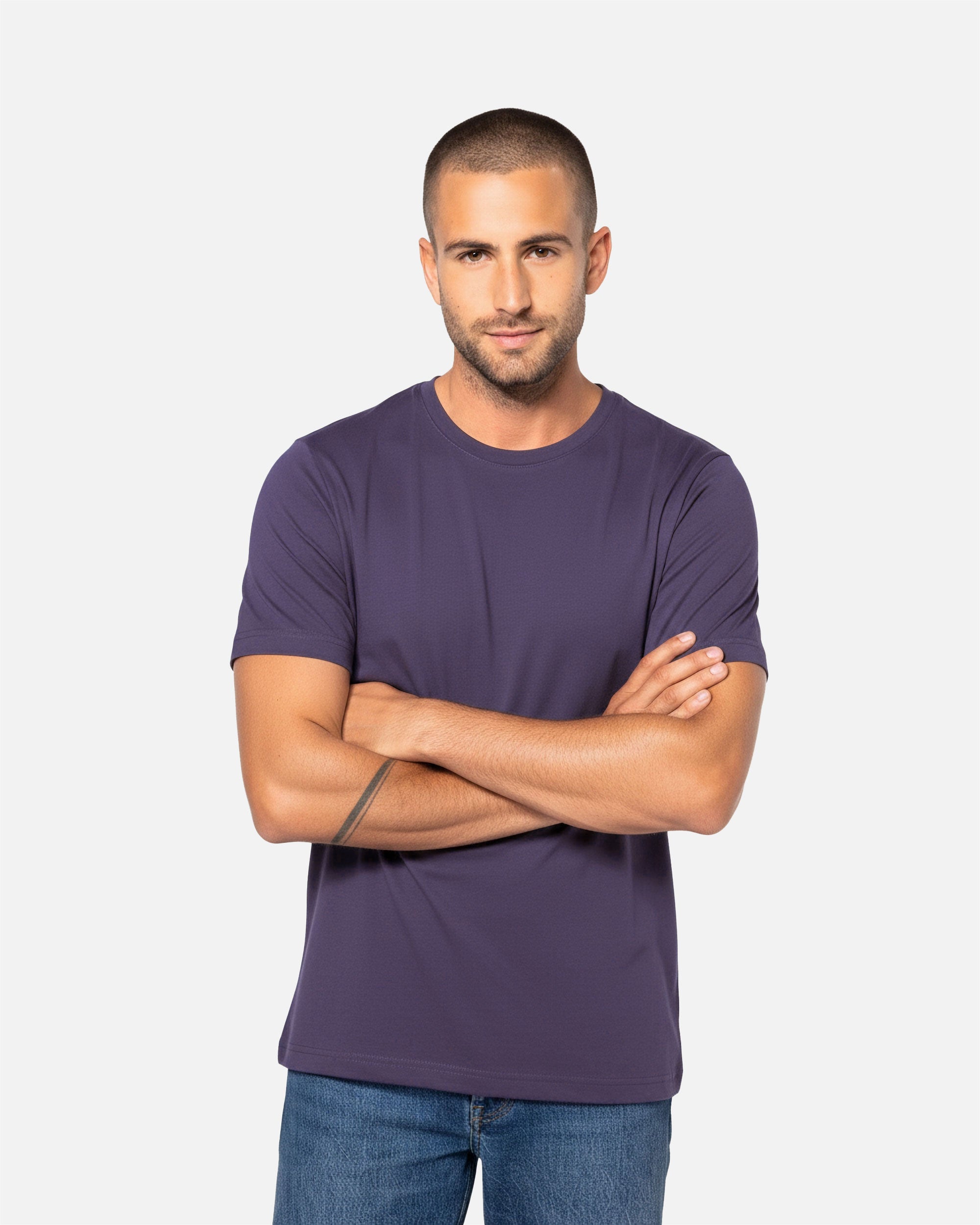 Klassisches Herren Basic T-Shirt Purple von VIVID