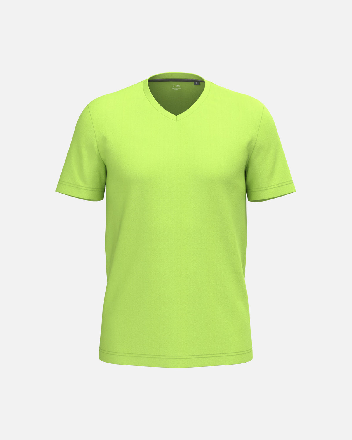 Klassisches Herren Basic T-Shirt mit V-Ausschnitt Lime Green von VIVID