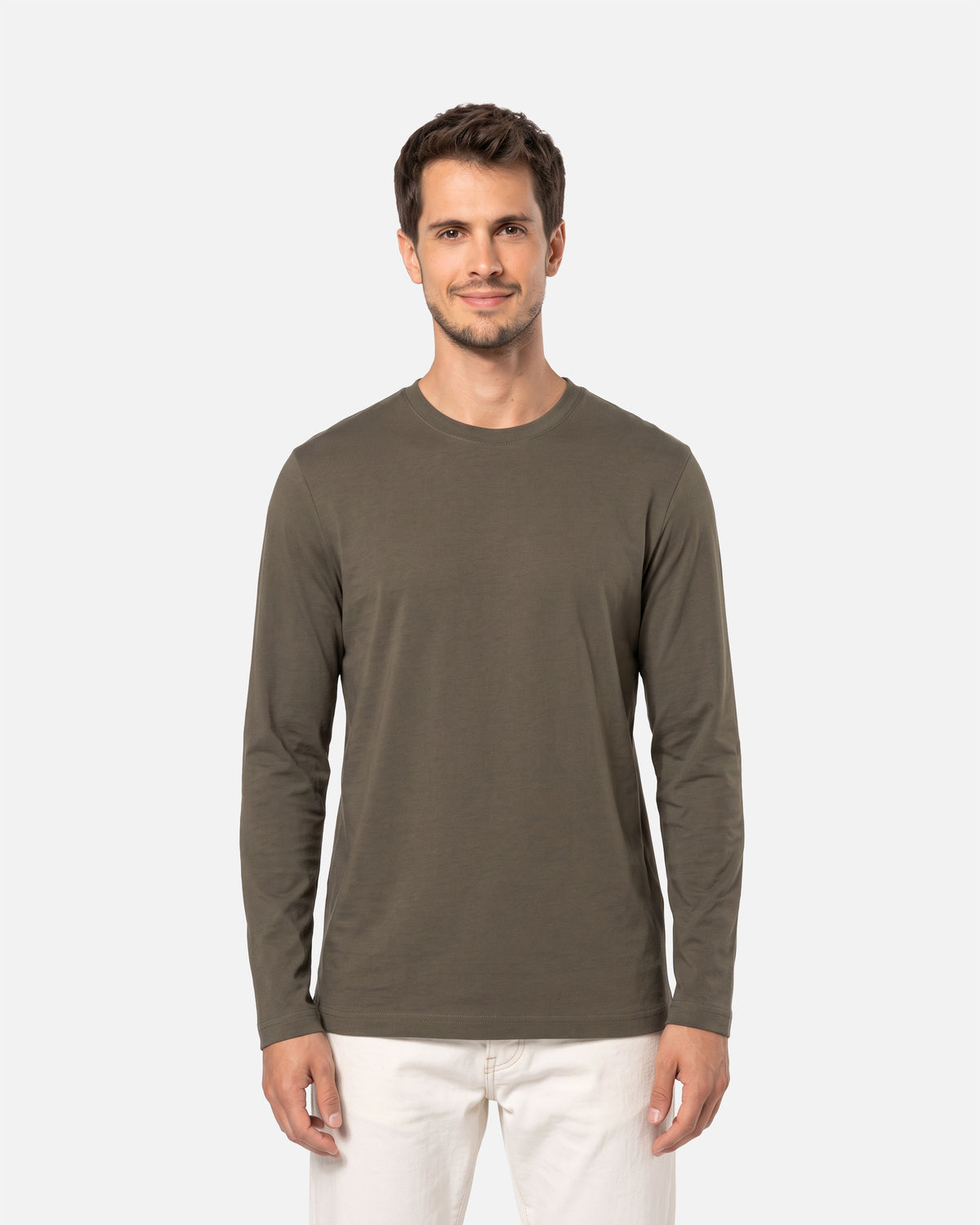 Klassisches Herren Langarmshirt Khaki von VIVID