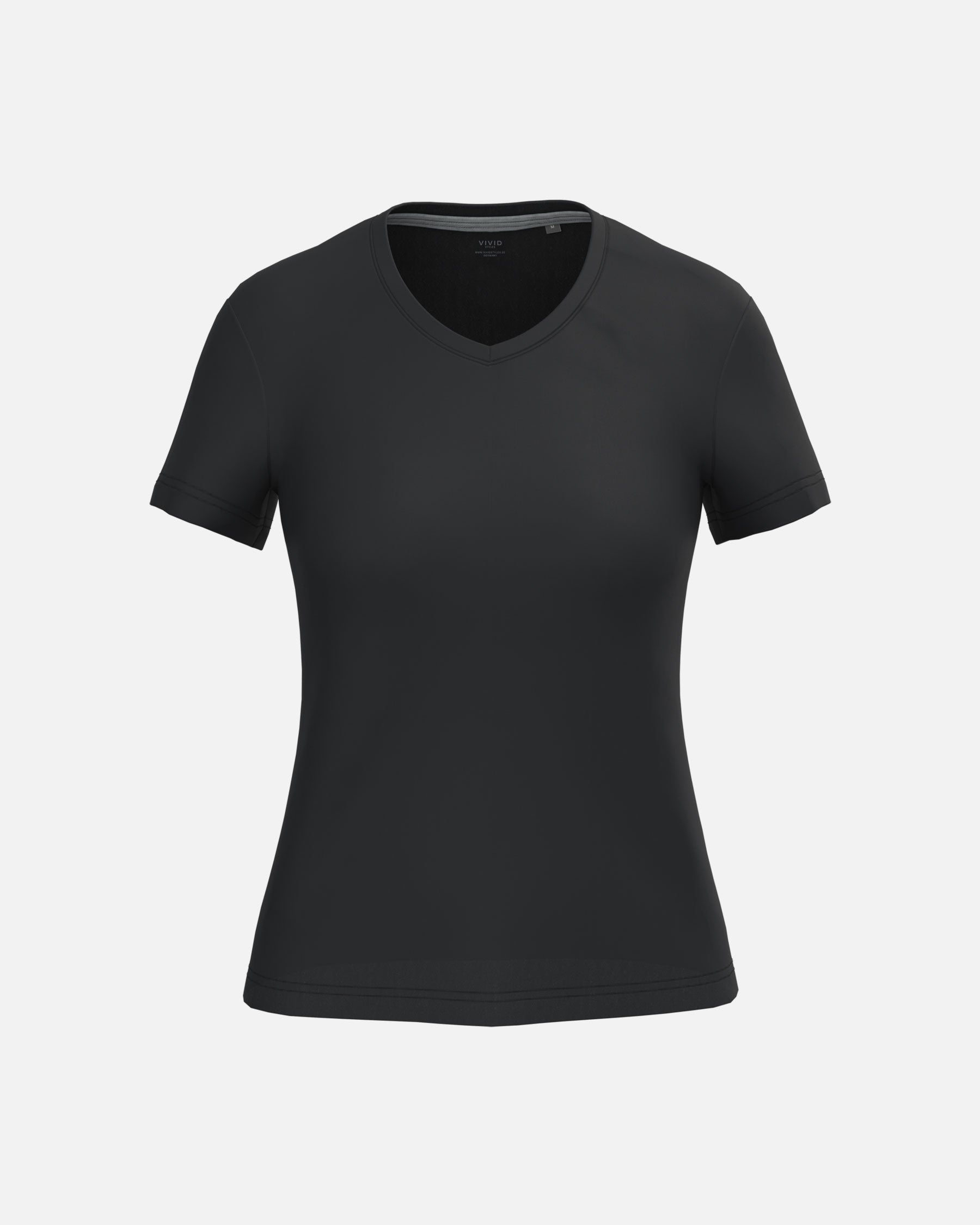 Klassisches Damen T-Shirt mit V-Ausschnitt Black von VIVID