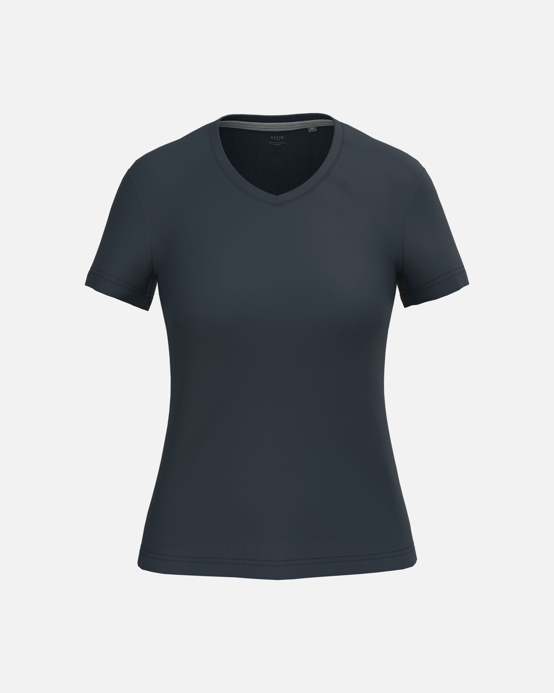 Klassisches Damen T-Shirt mit V-Ausschnitt Navy Blue von VIVID