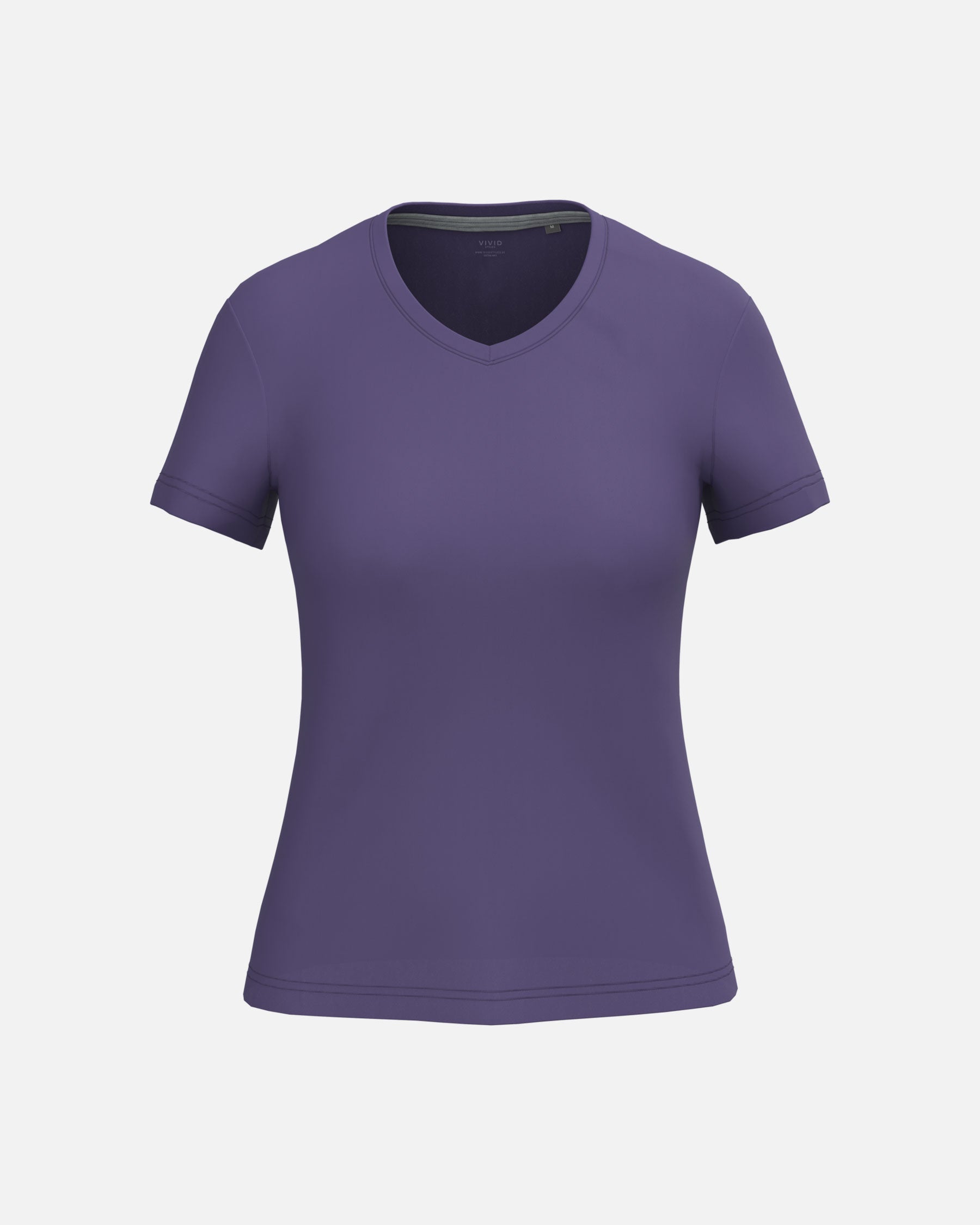 Klassisches Damen T-Shirt mit V-Ausschnitt Purple von VIVID