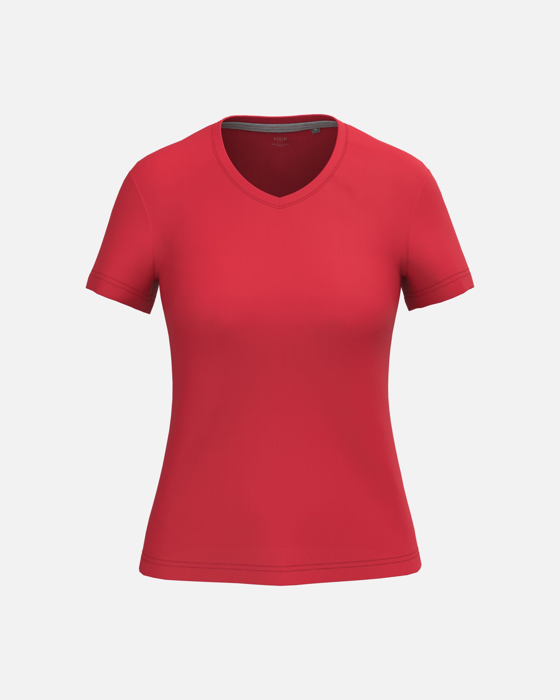 Klassisches Damen T-Shirt mit V-Ausschnitt City Red von VIVID