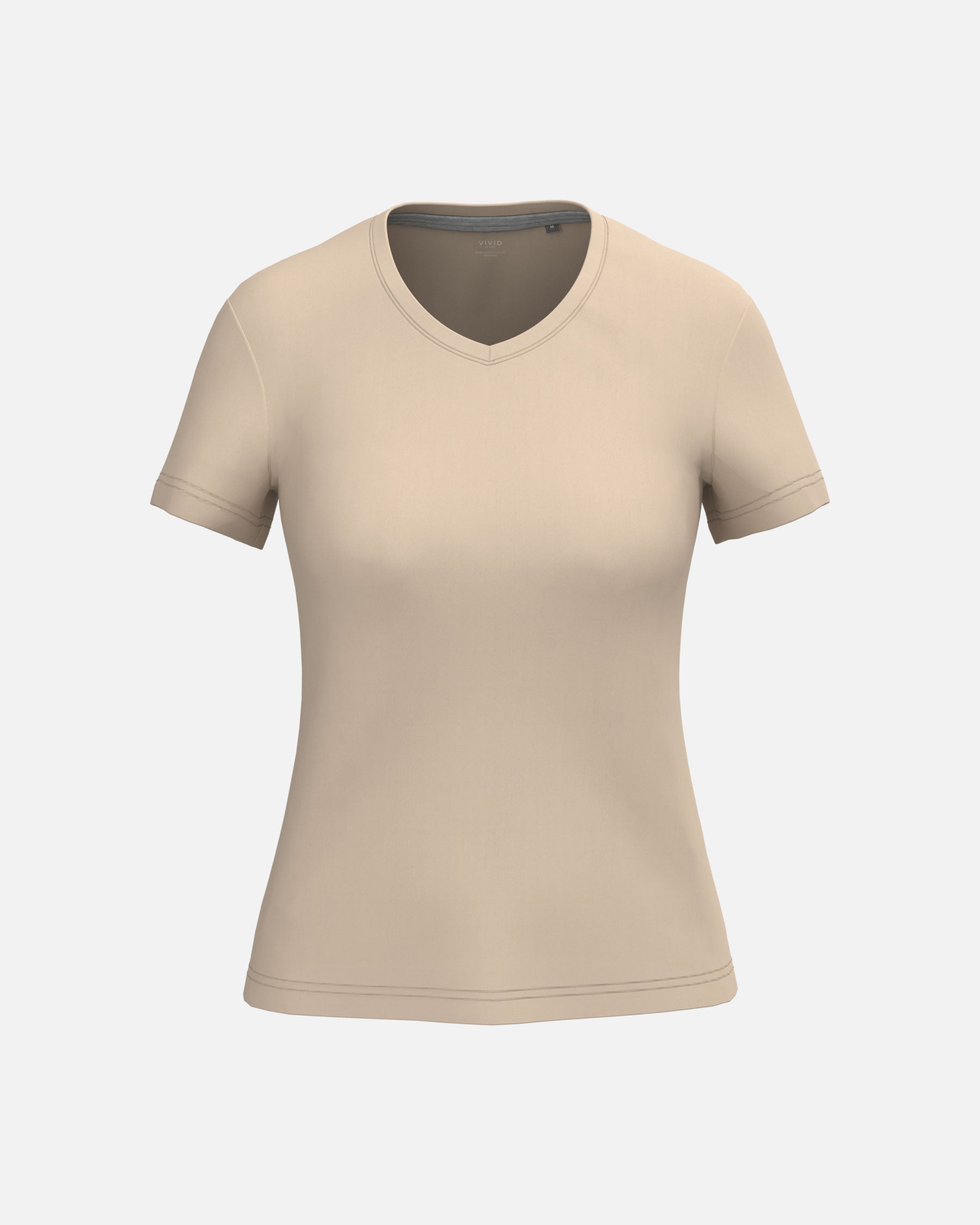 Klassisches Damen T-Shirt mit V-Ausschnitt White Sand von VIVID