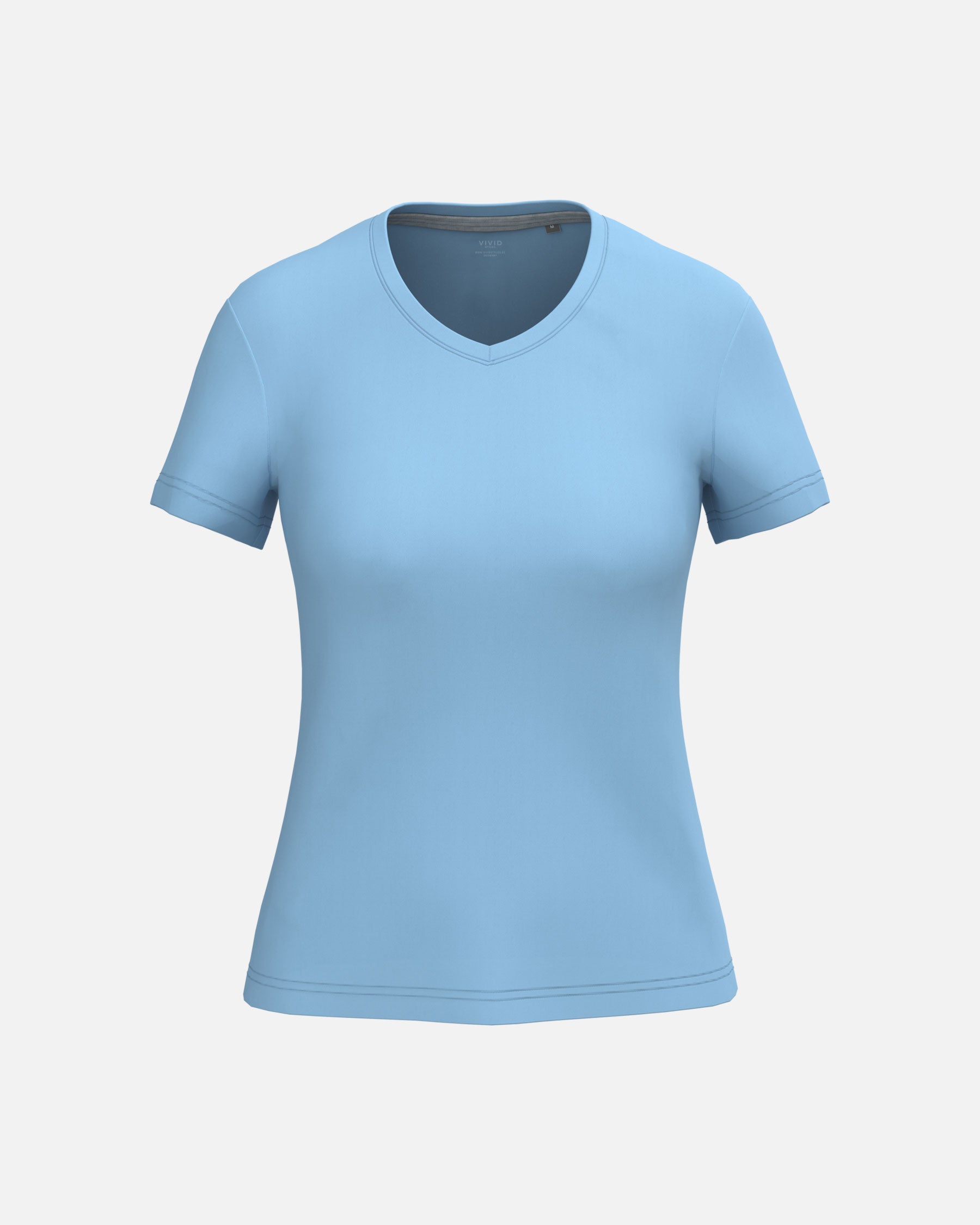 Klassisches Damen T-Shirt mit V-Ausschnitt Sky Blue von VIVID