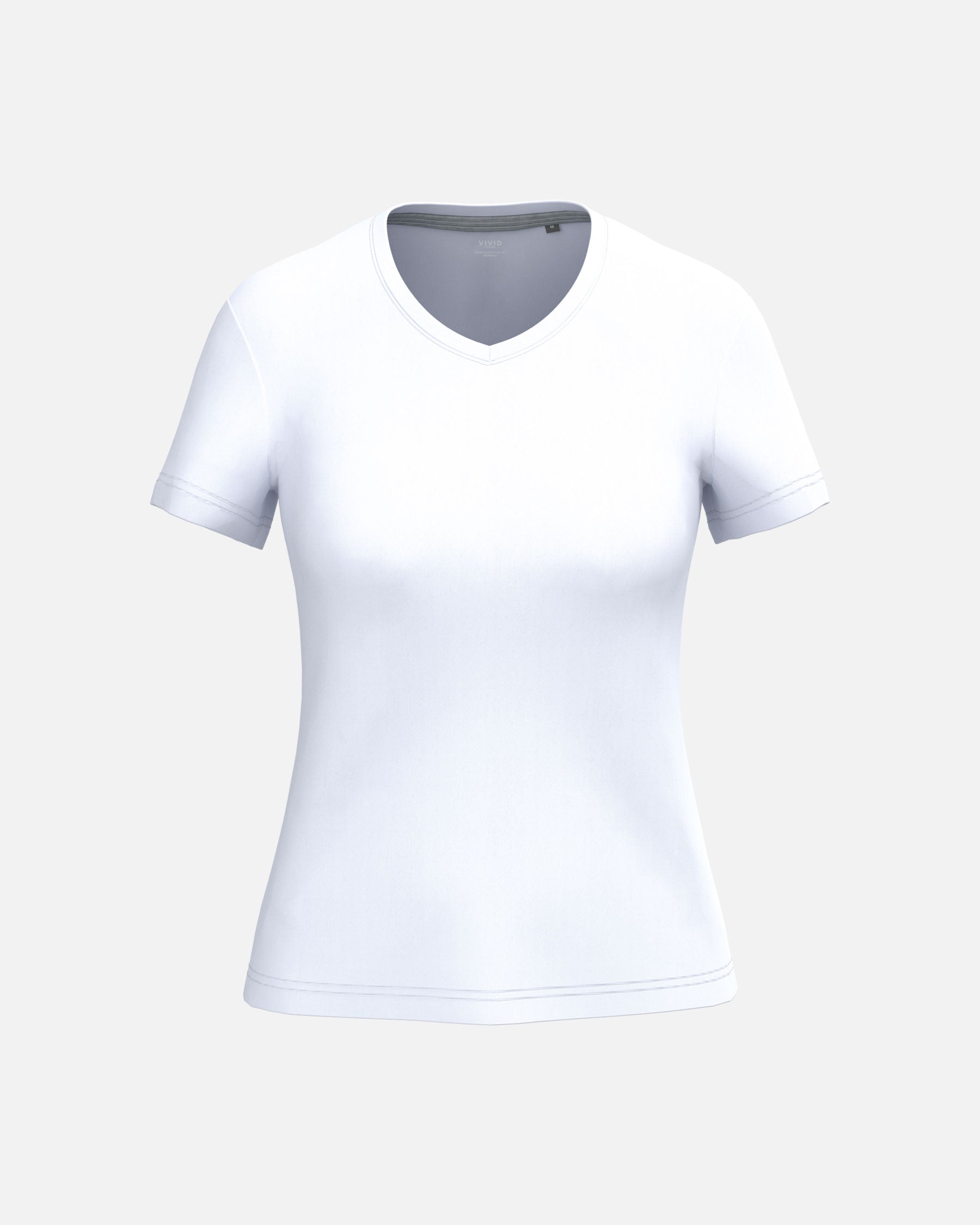 Klassisches Damen T-Shirt mit V-Ausschnitt White von VIVID