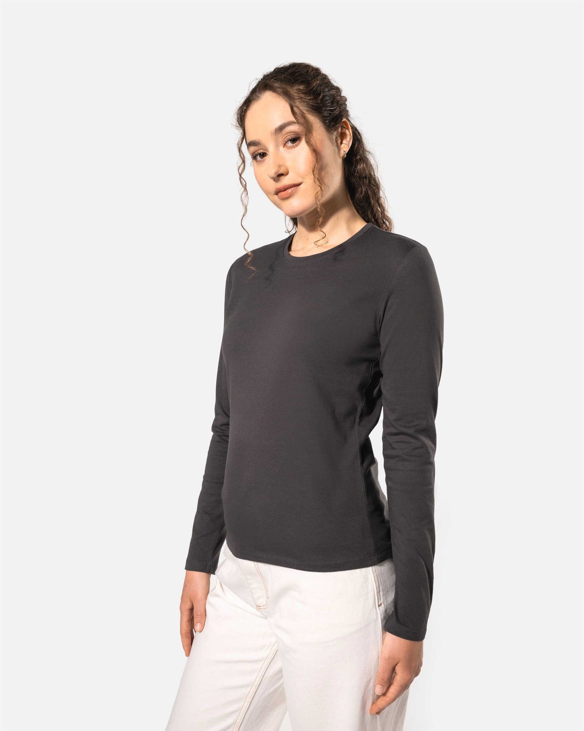 Klassisches Damen Langarmshirt Charcoal von VIVID