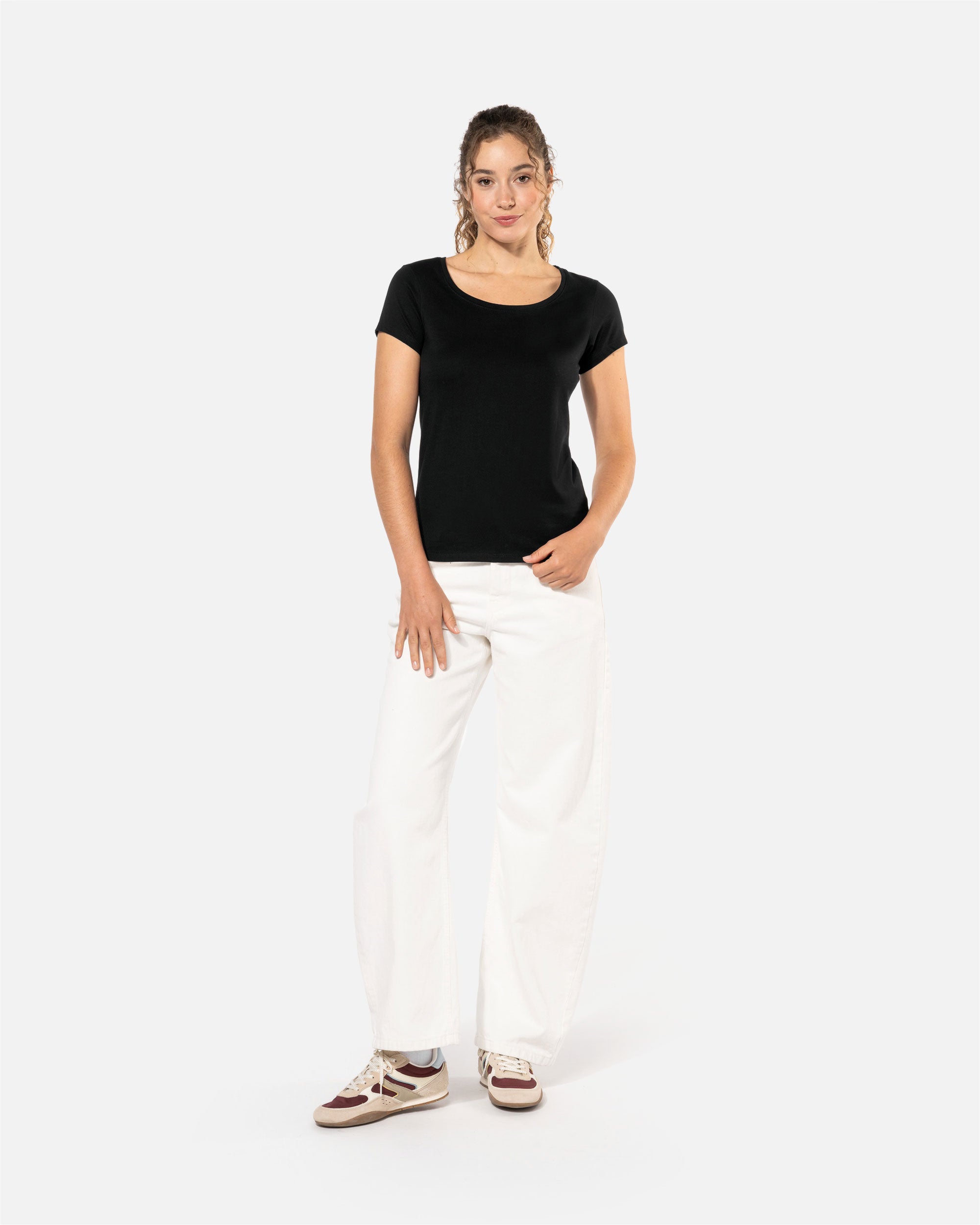 Damen T-Shirt mit U-Boot-Ausschnitt