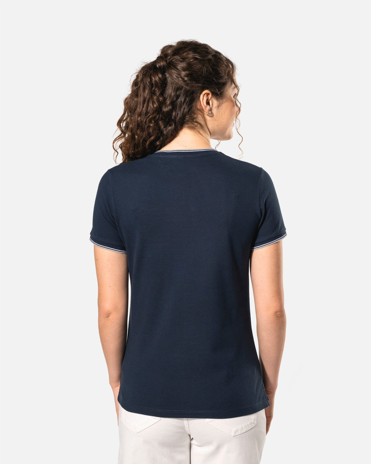 Damen Piqué T-Shirt mit V-Ausschnitt von VIVID