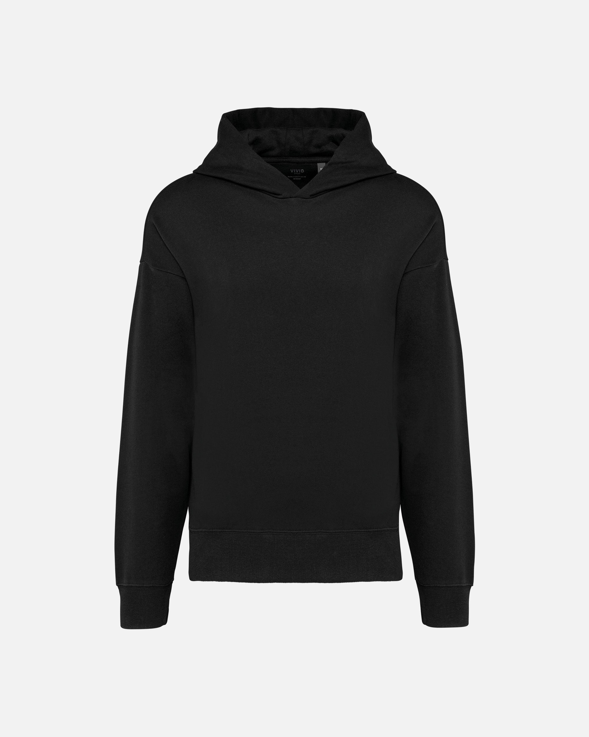 Übergroßes Molton Unisex Kapuzensweatshirt Black von VIVID