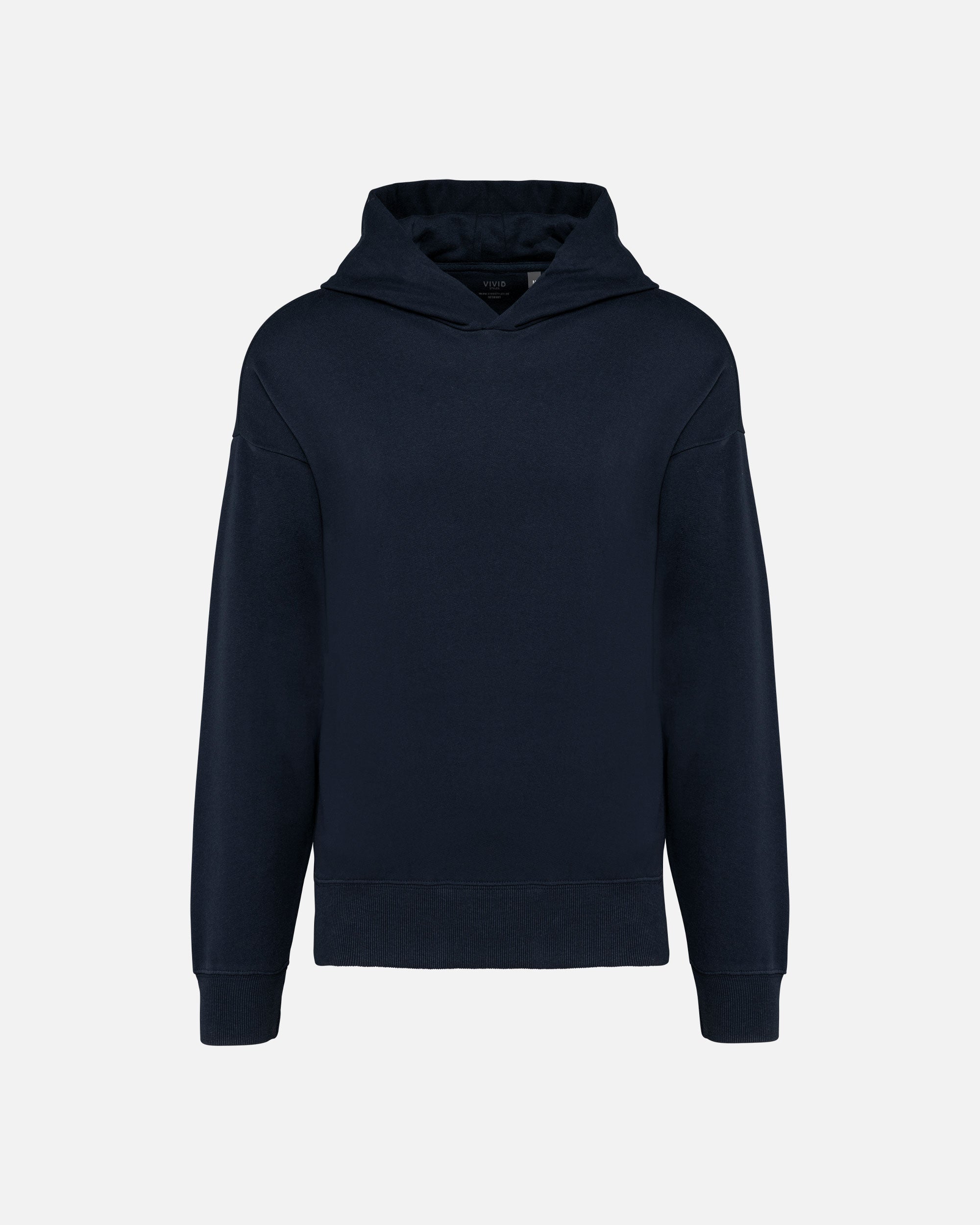 Übergroßes Molton Unisex Kapuzensweatshirt Navy Blue von VIVID