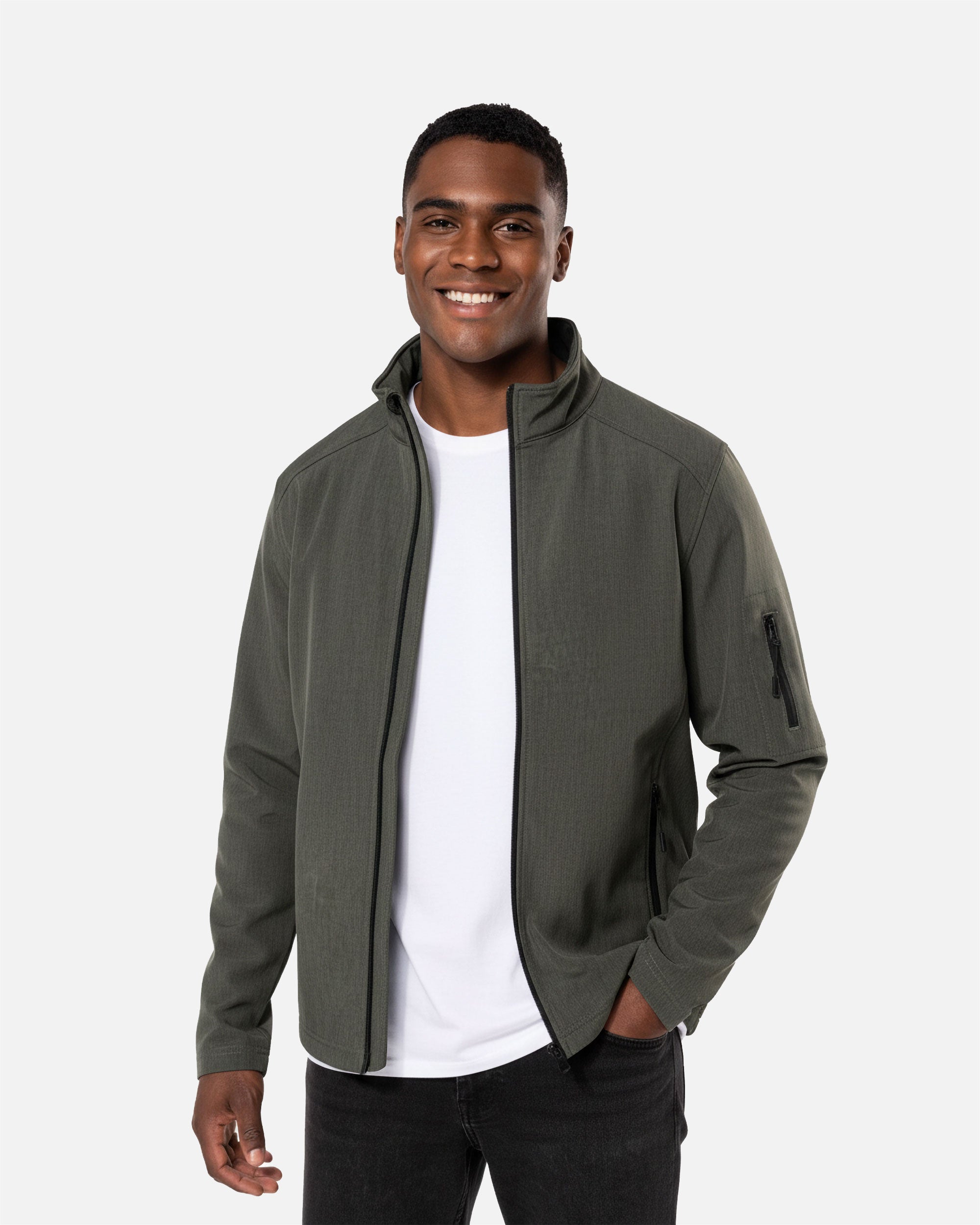 Herren Softshell Jacke Green Marble Heather von VIVID