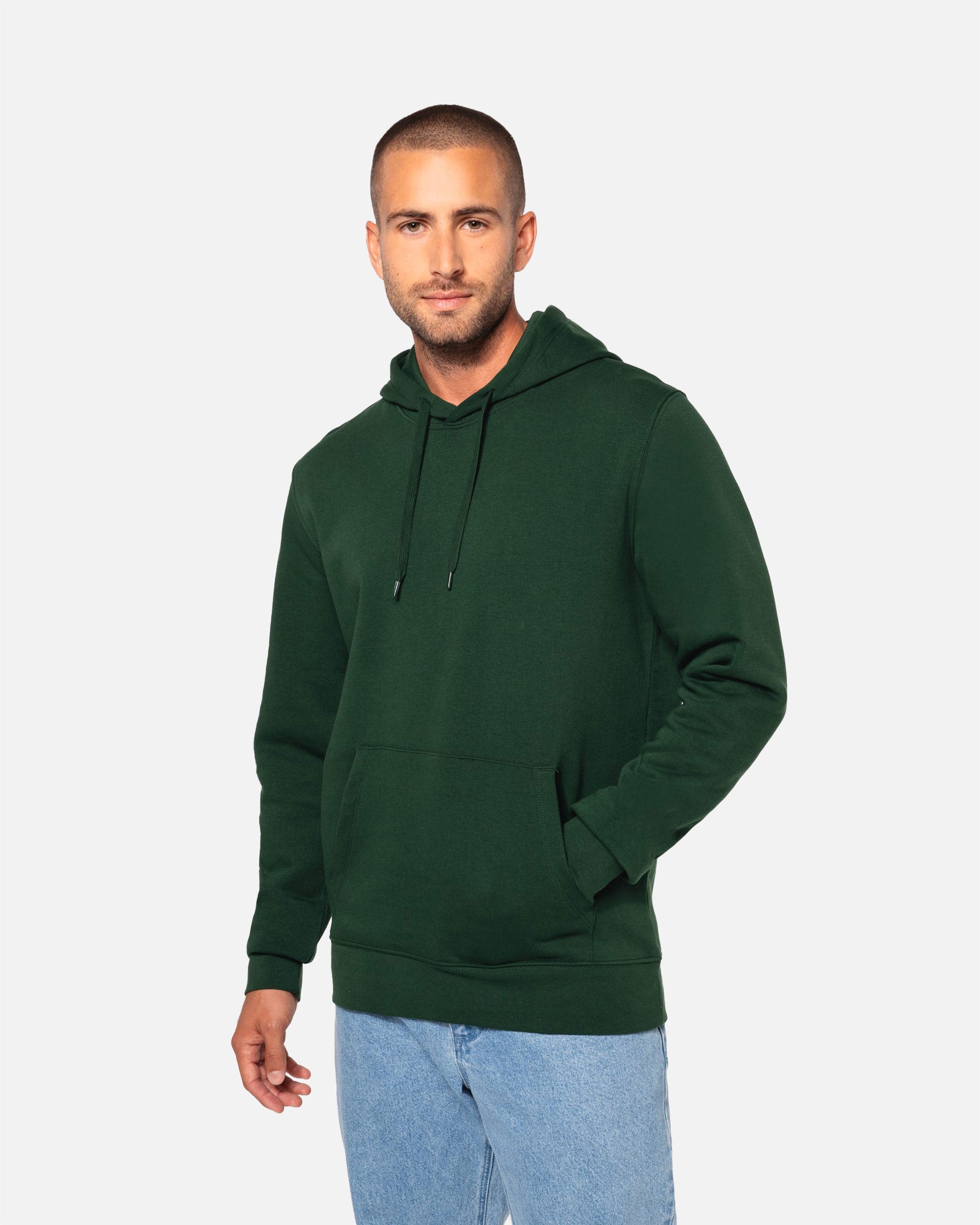 Klassisches Herren Kapuzensweatshirt Forest Green von VIVID