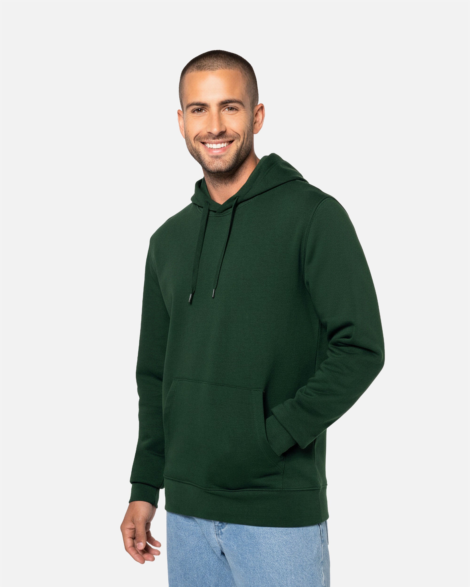 Klassisches Herren Kapuzensweatshirt Forest Green von VIVID
