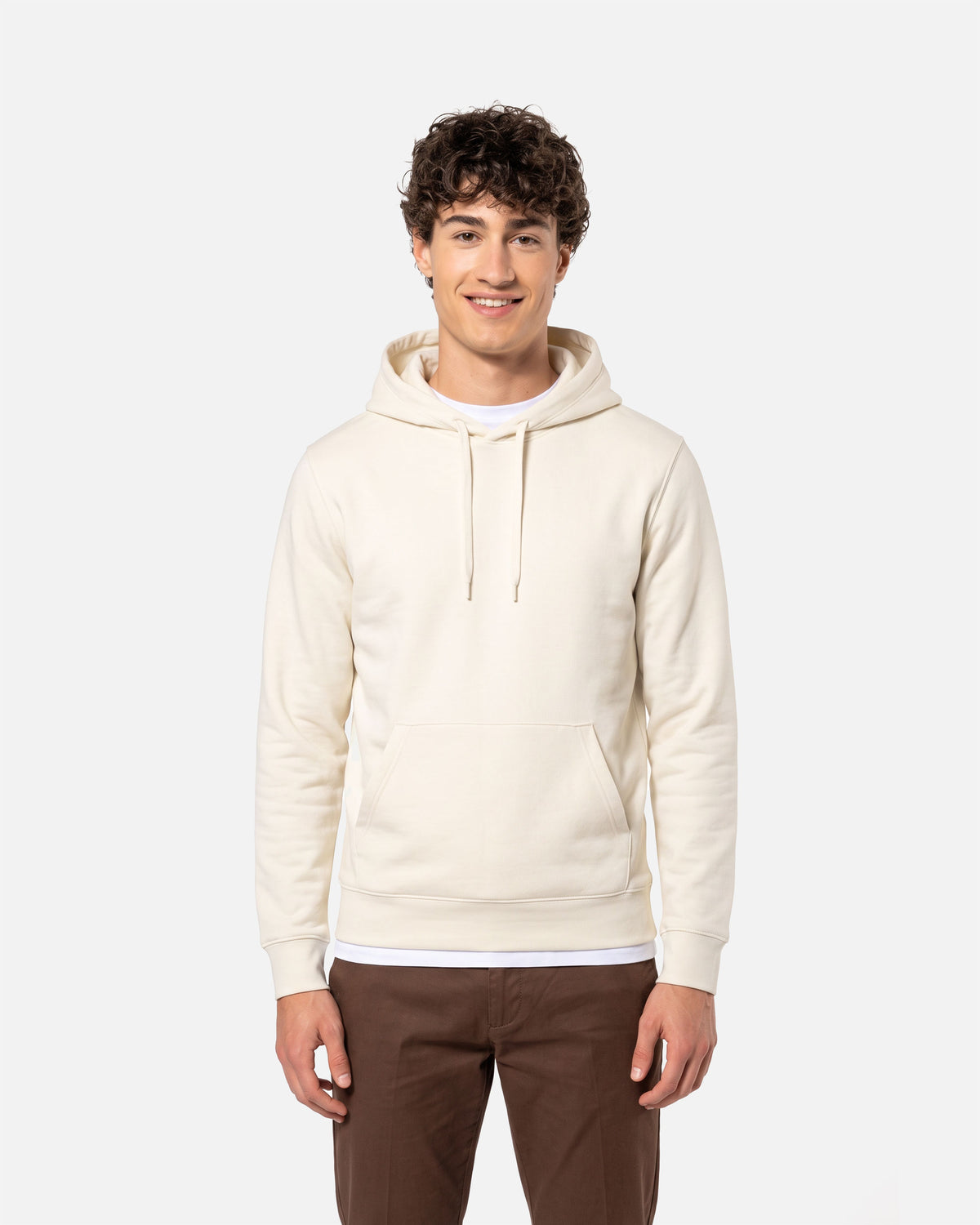 Klassisches Herren Kapuzensweatshirt Coconut Milk von VIVID