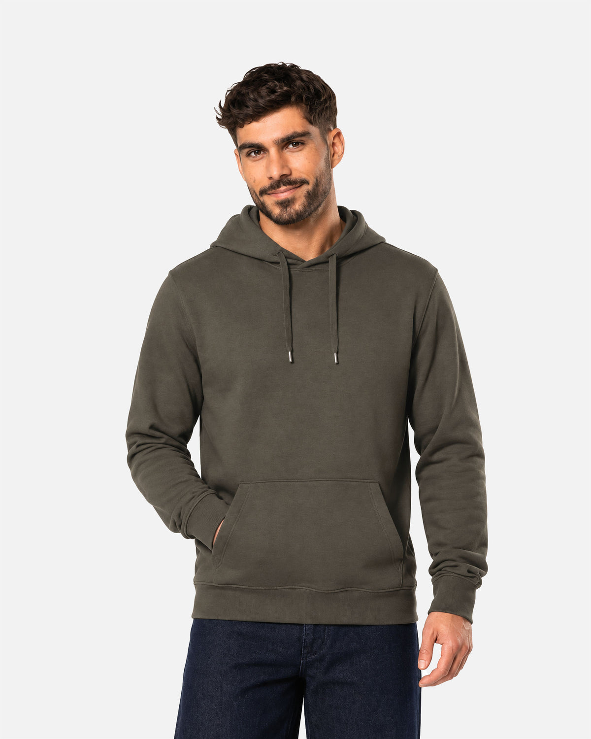 Klassisches Herren Kapuzensweatshirt Khaki von VIVID