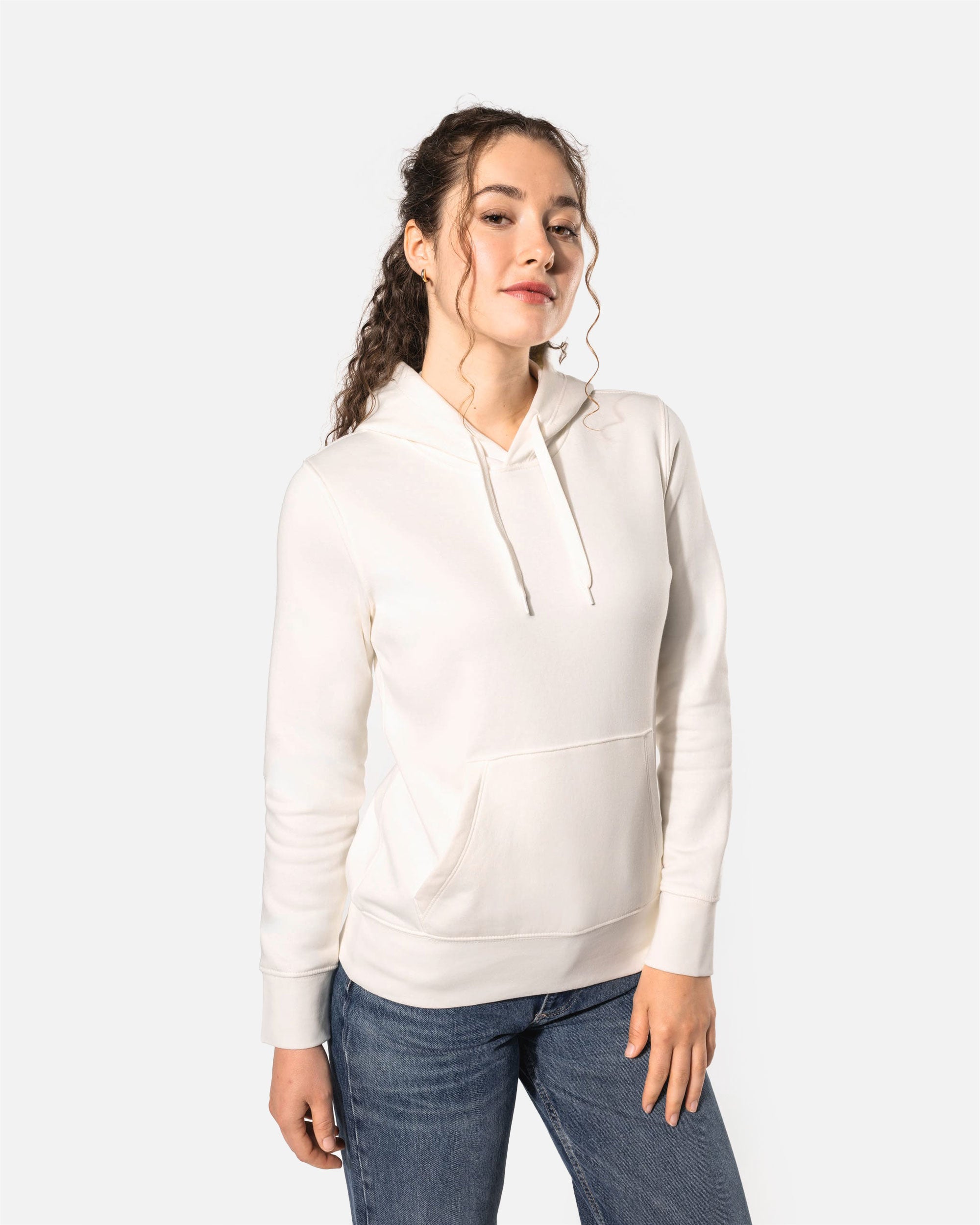Klassisches Damen Kapuzensweatshirt Coconut Milk von VIVID