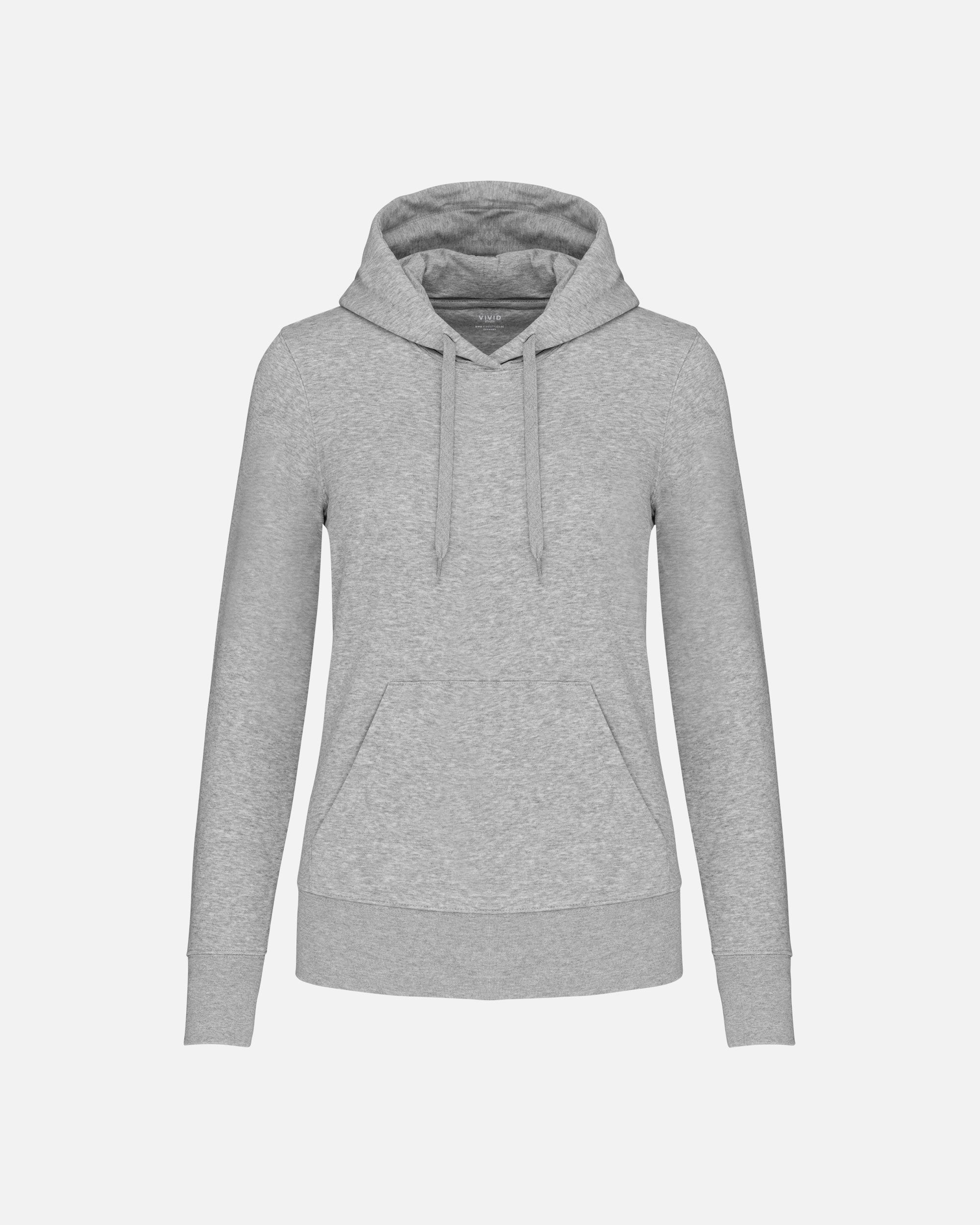 Klassisches Damen Kapuzensweatshirt Grey Heather von VIVID