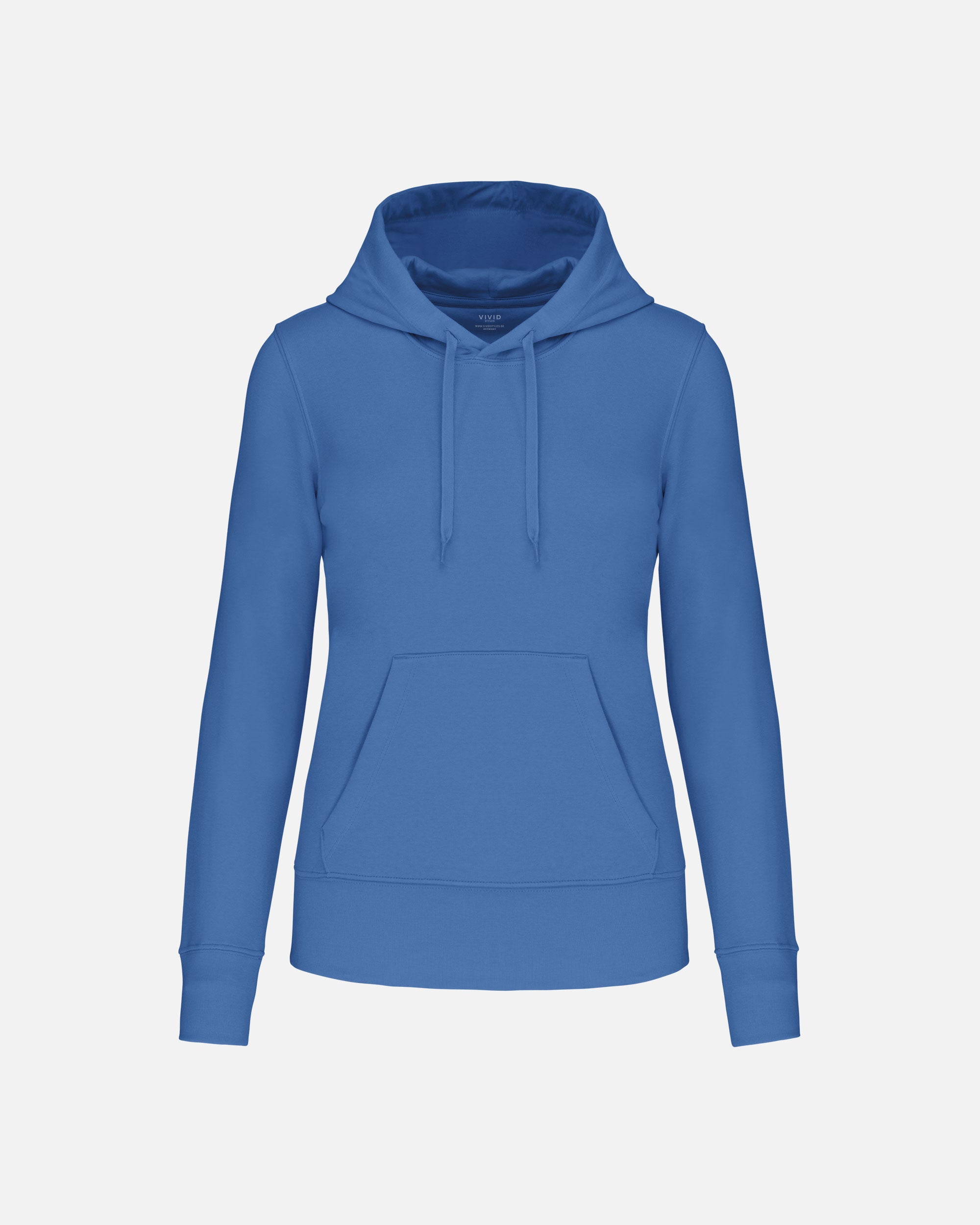 Klassisches Damen Kapuzensweatshirt Light Royal Blue von VIVID
