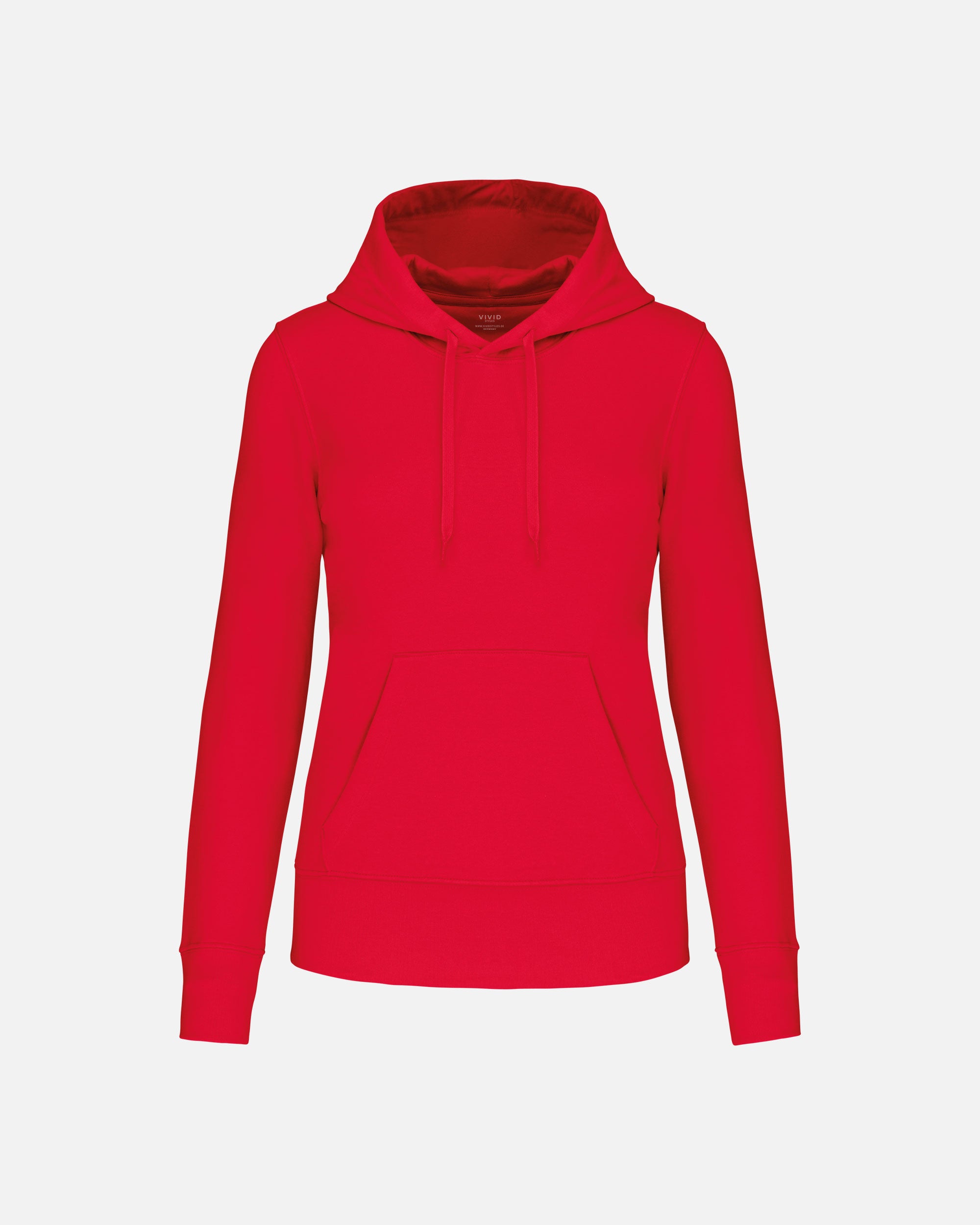 Klassisches Damen Kapuzensweatshirt Fire Red von VIVID