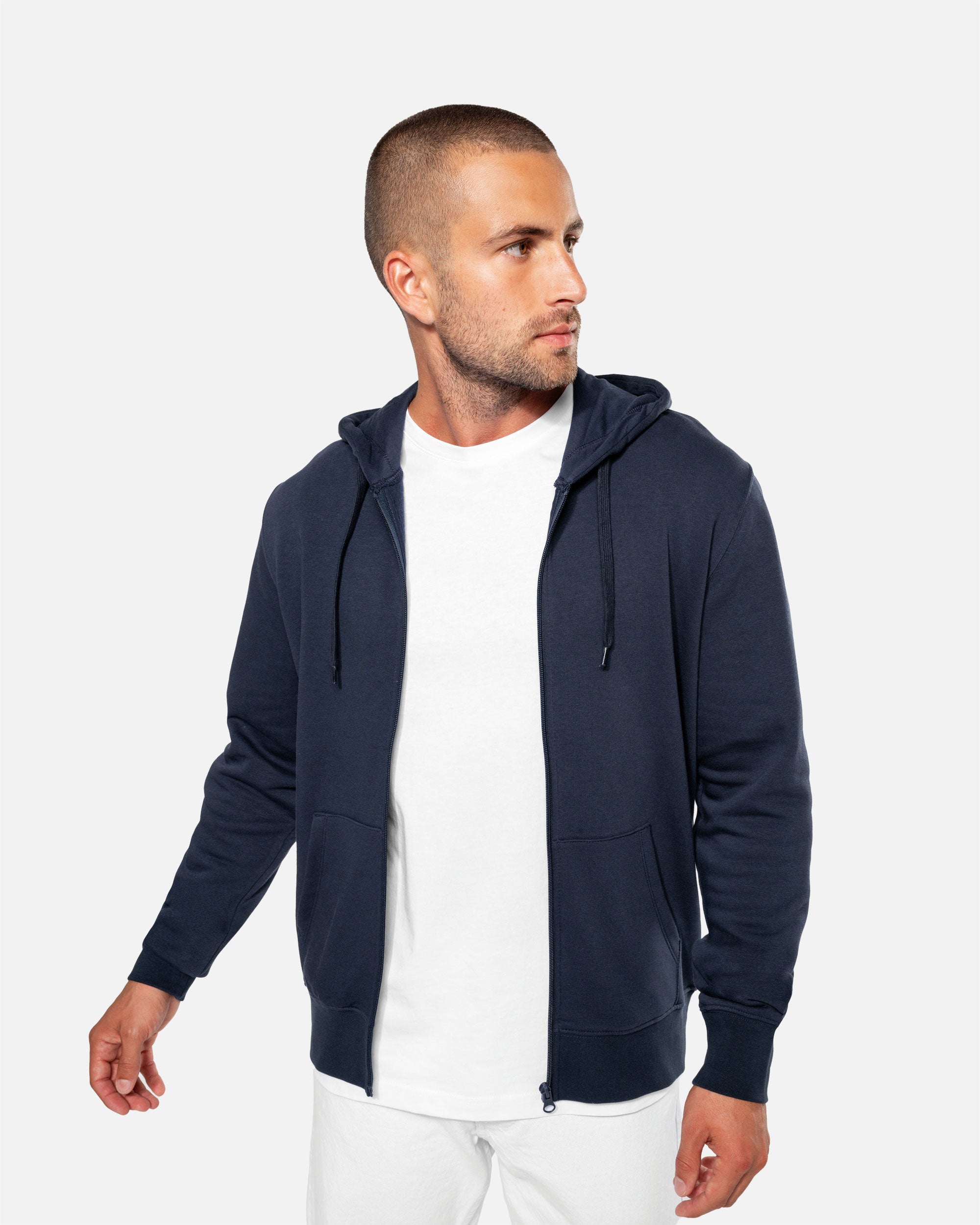 Klassisches Herren Zip Kapuzensweatshirt von VIVID