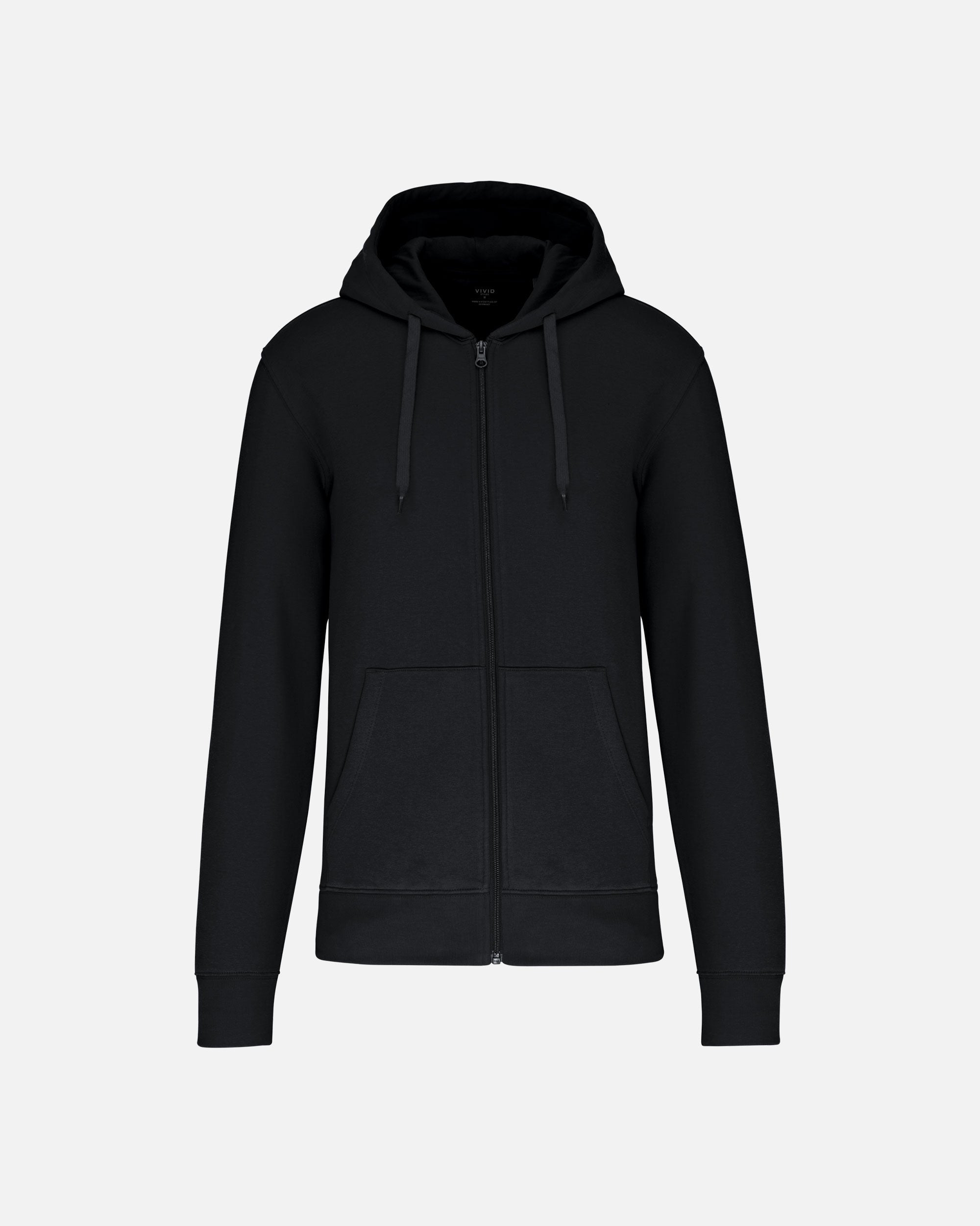Klassisches Herren Zip Kapuzensweatshirt Black von VIVID