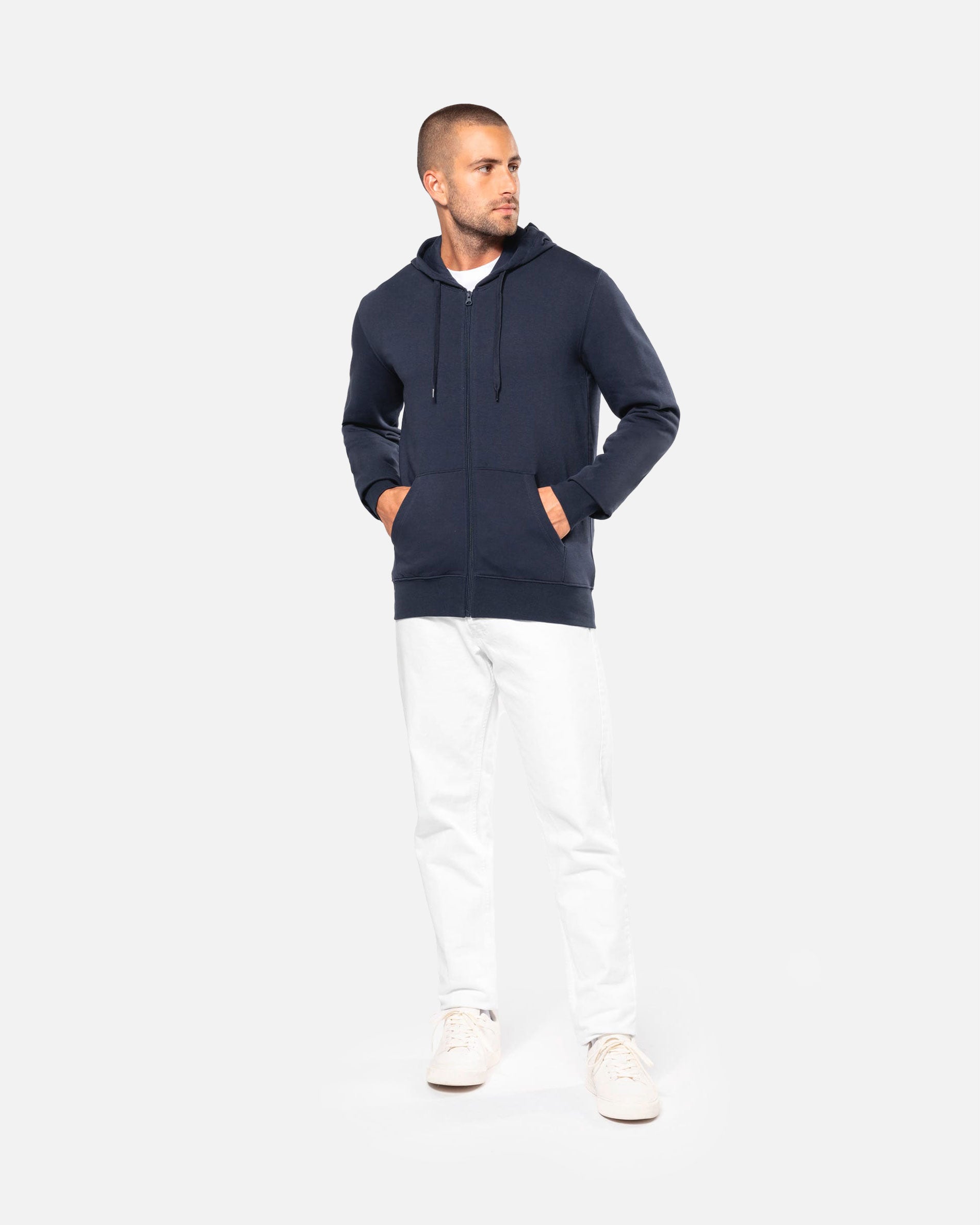 Klassisches Herren Zip Kapuzensweatshirt von VIVID
