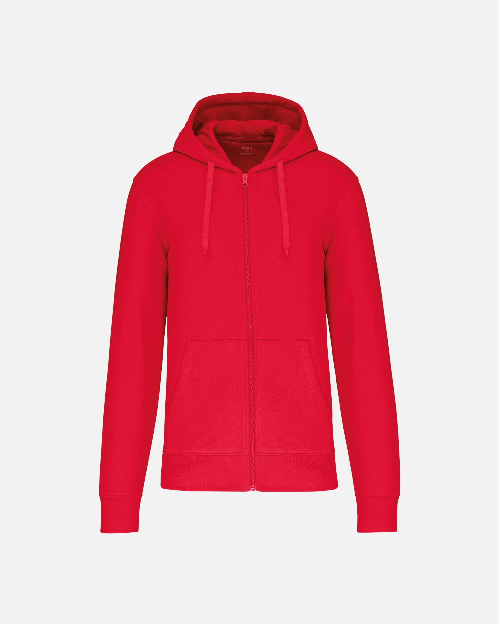 Klassisches Herren Zip Kapuzensweatshirt Fire Red von VIVID