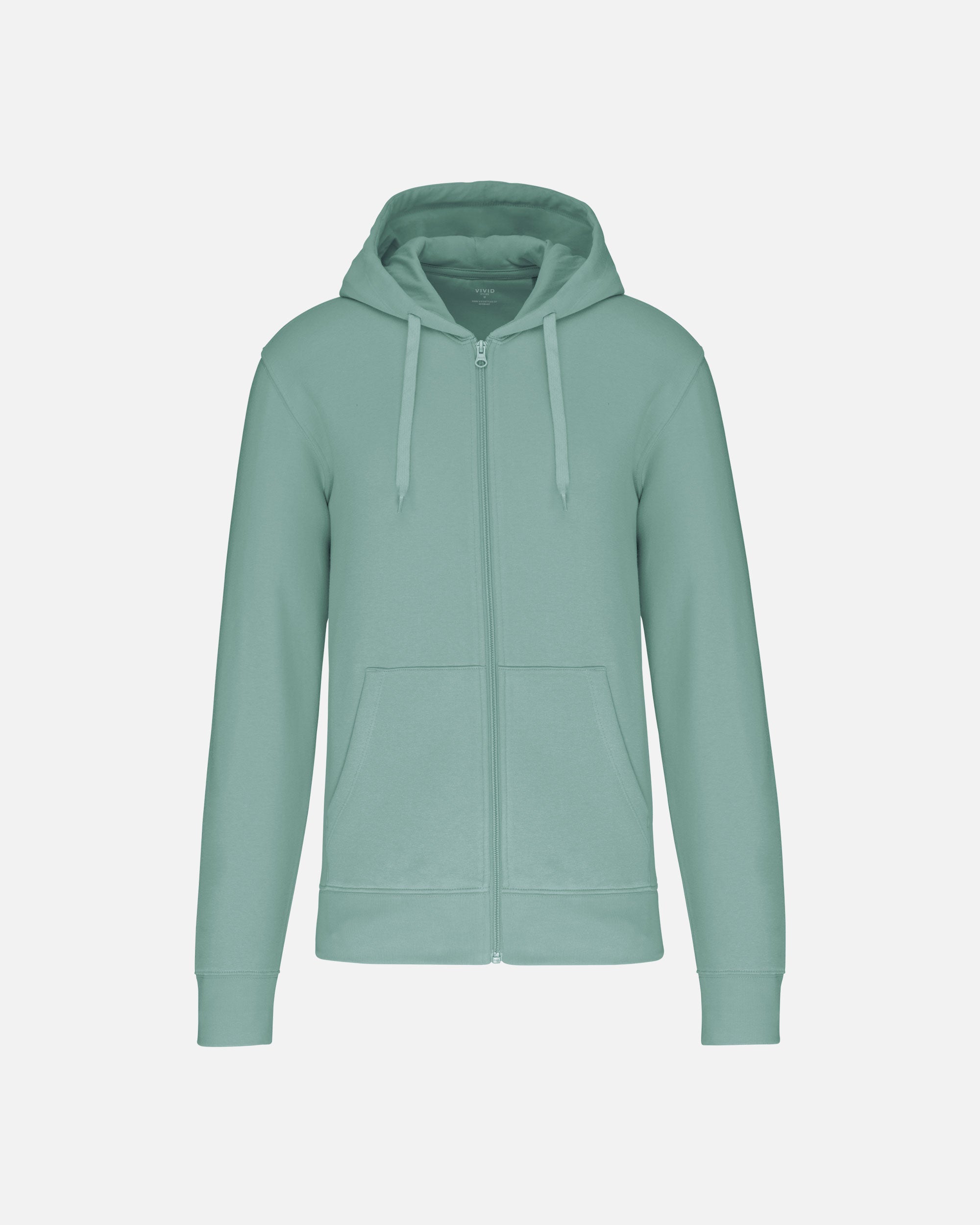 Klassisches Herren Zip Kapuzensweatshirt Sage von VIVID