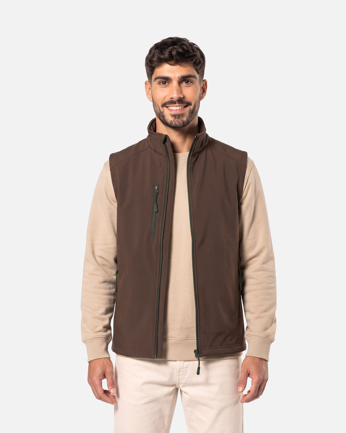 Herren Softshell Weste Chocolate Brown von VIVID