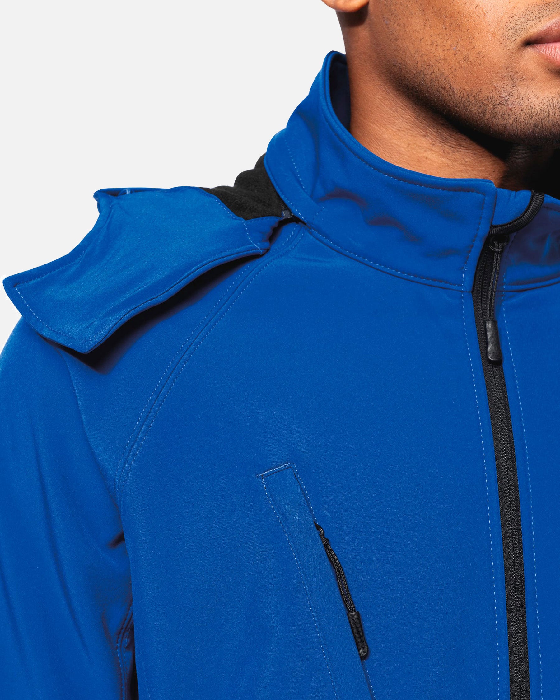 Herren Softshell Jacke mit abnehmbarer Kapuze von VIVID
