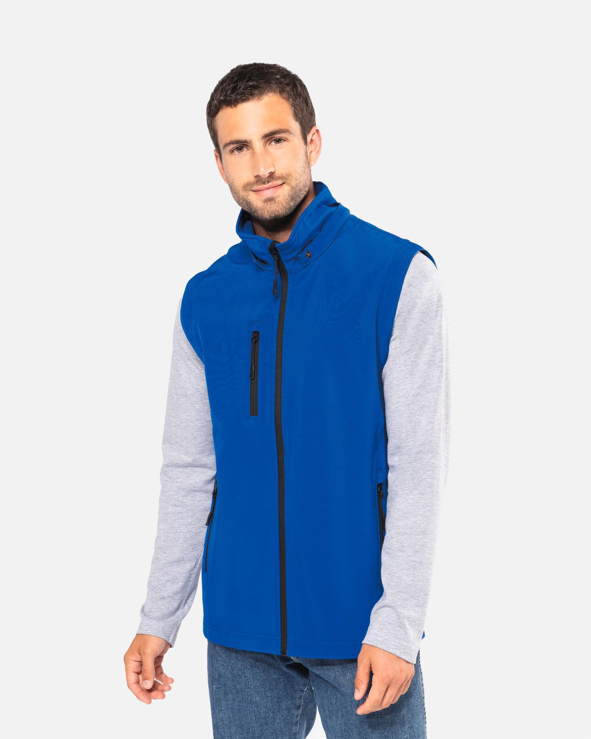 Unisex Softshell Jacke mit abnehmbarer Kapuze und Ärmeln von VIVID