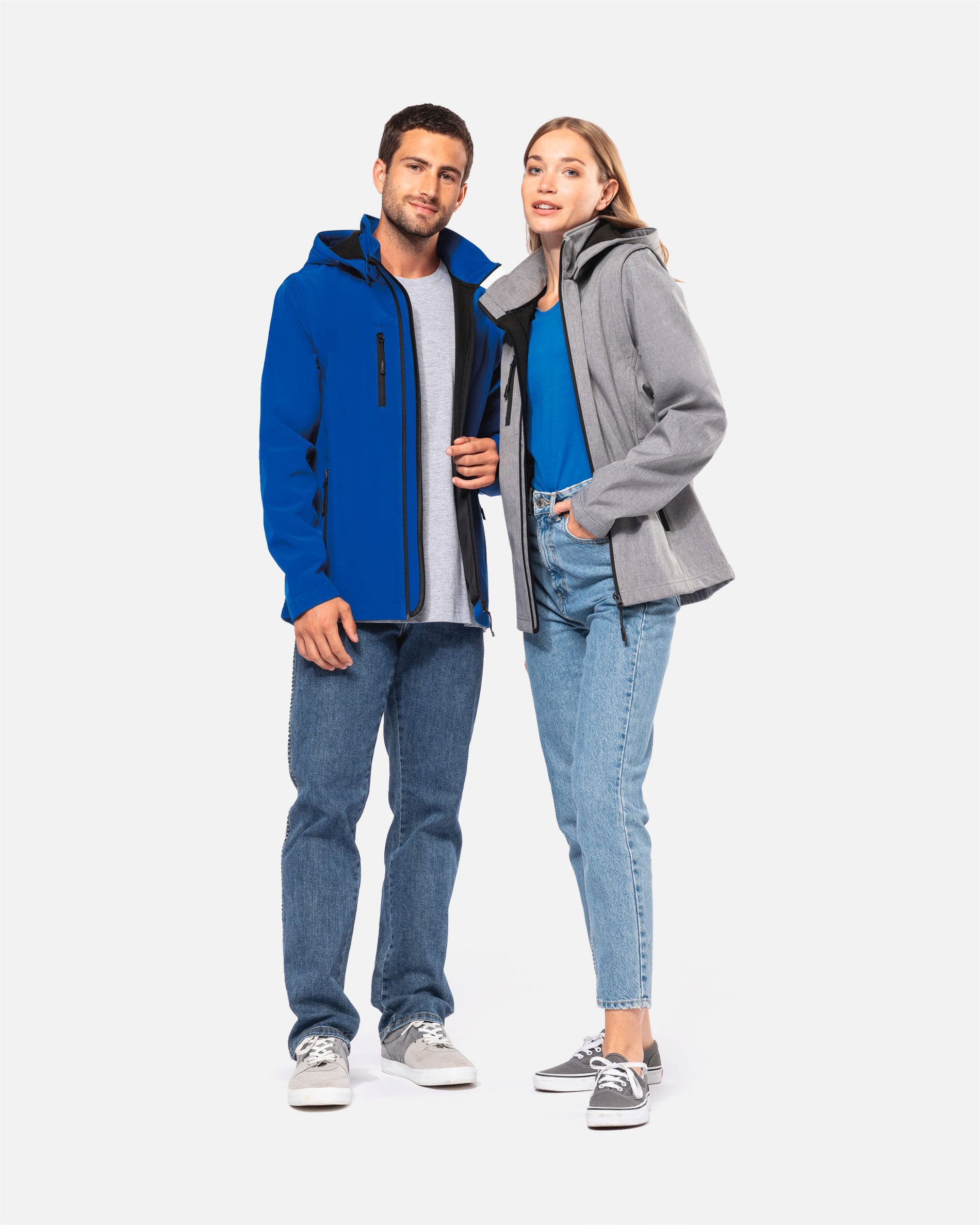 Unisex Softshell Jacke mit abnehmbarer Kapuze und Ärmeln von VIVID