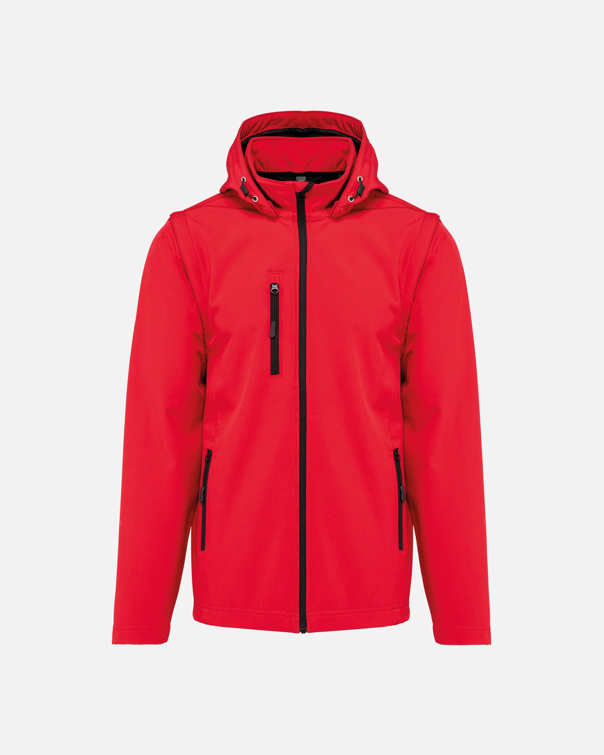 Unisex Softshell Jacke mit abnehmbarer Kapuze und Ärmeln Fire Red von VIVID