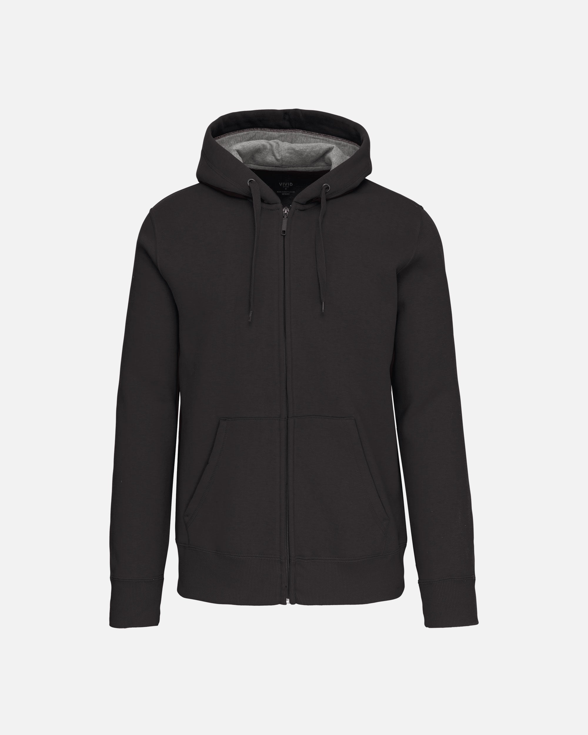 Schweres Unisex Zip Kapuzensweatshirt Charcoal von VIVID