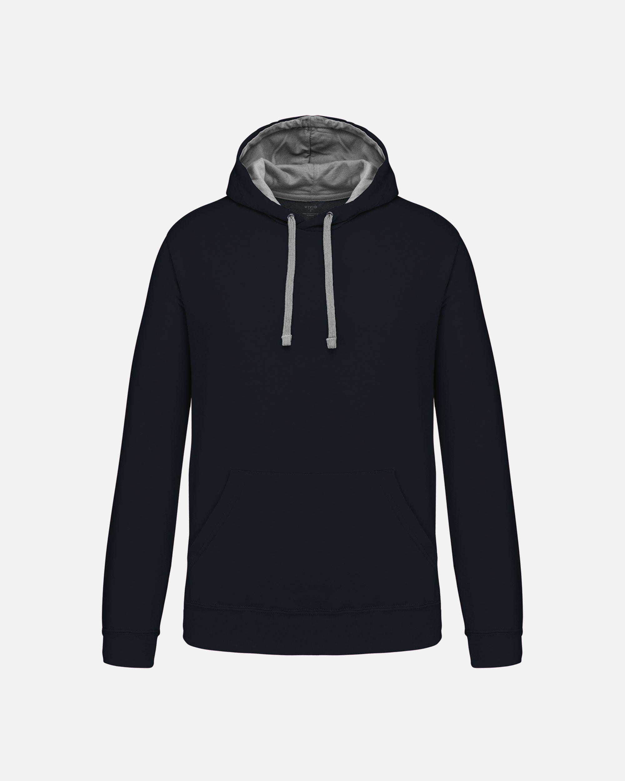 Zweifarbiges Herren Kapuzensweatshirt Navy Blue-Grey von VIVID