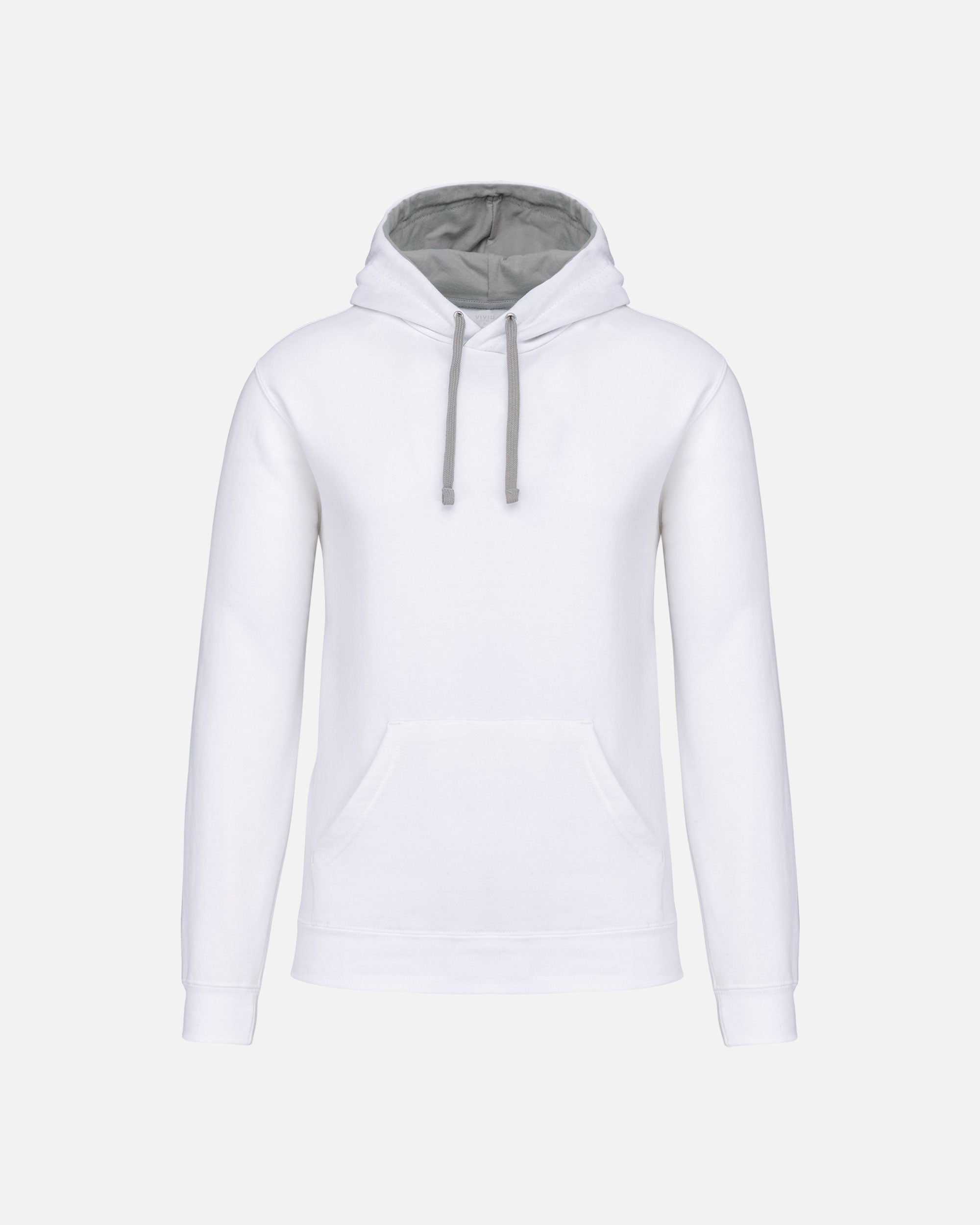 Zweifarbiges Herren Kapuzensweatshirt White-Grey von VIVID
