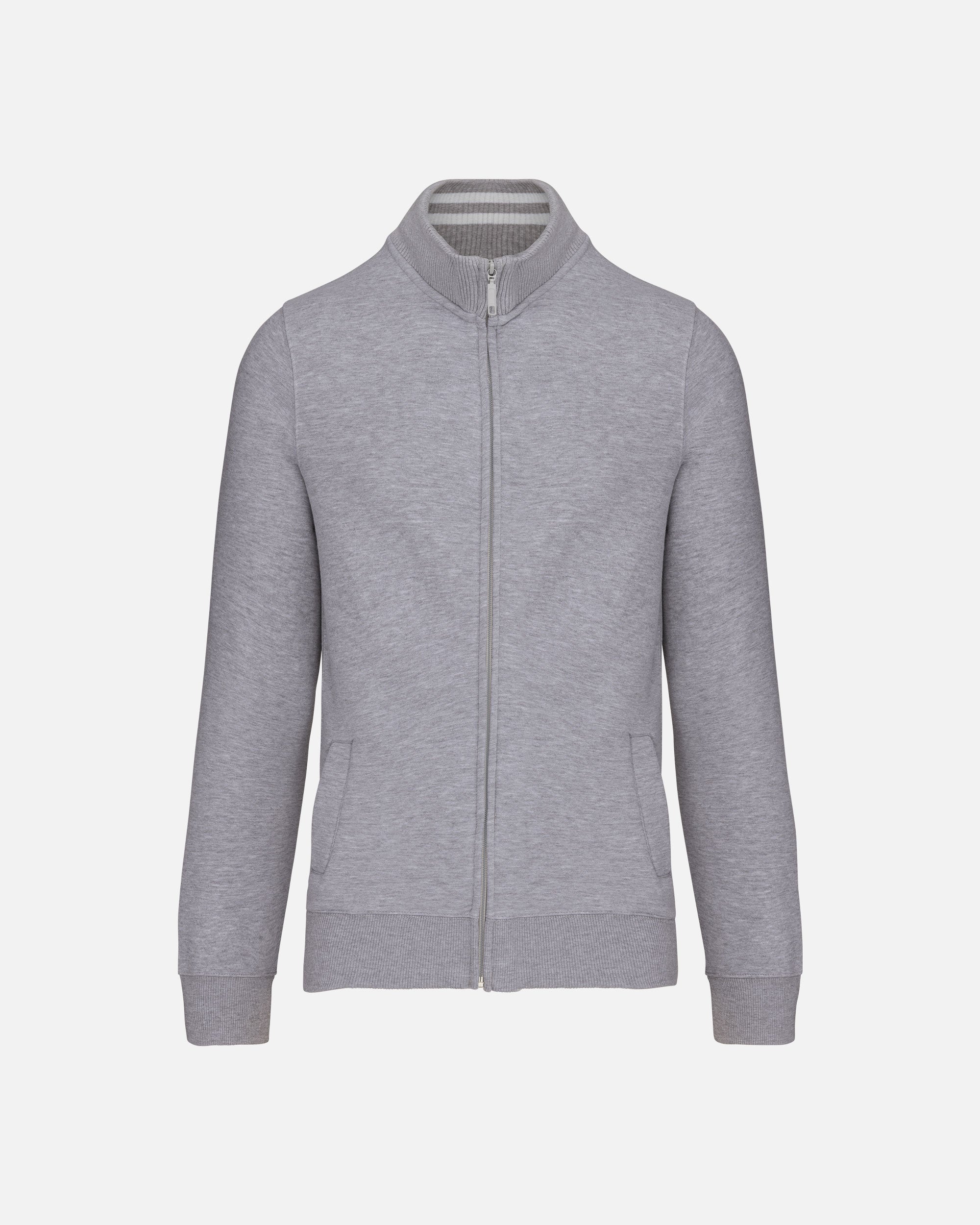 Schweres Herren Fleece 1/4 Zip Sweatshirt Grey Heather von VIVID