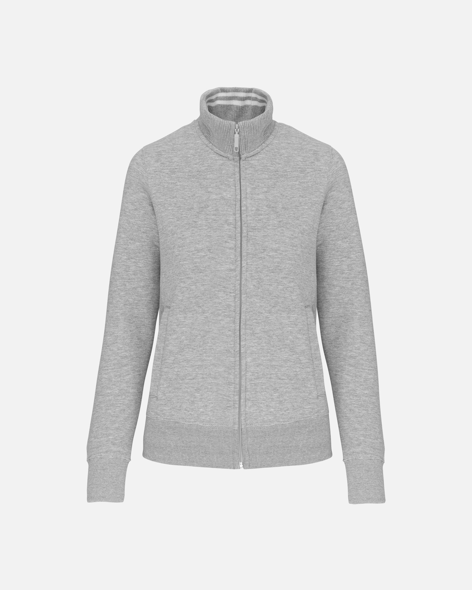 Schweres Damen Fleece 1/4 Zip Sweatshirt Grey Heather von VIVID