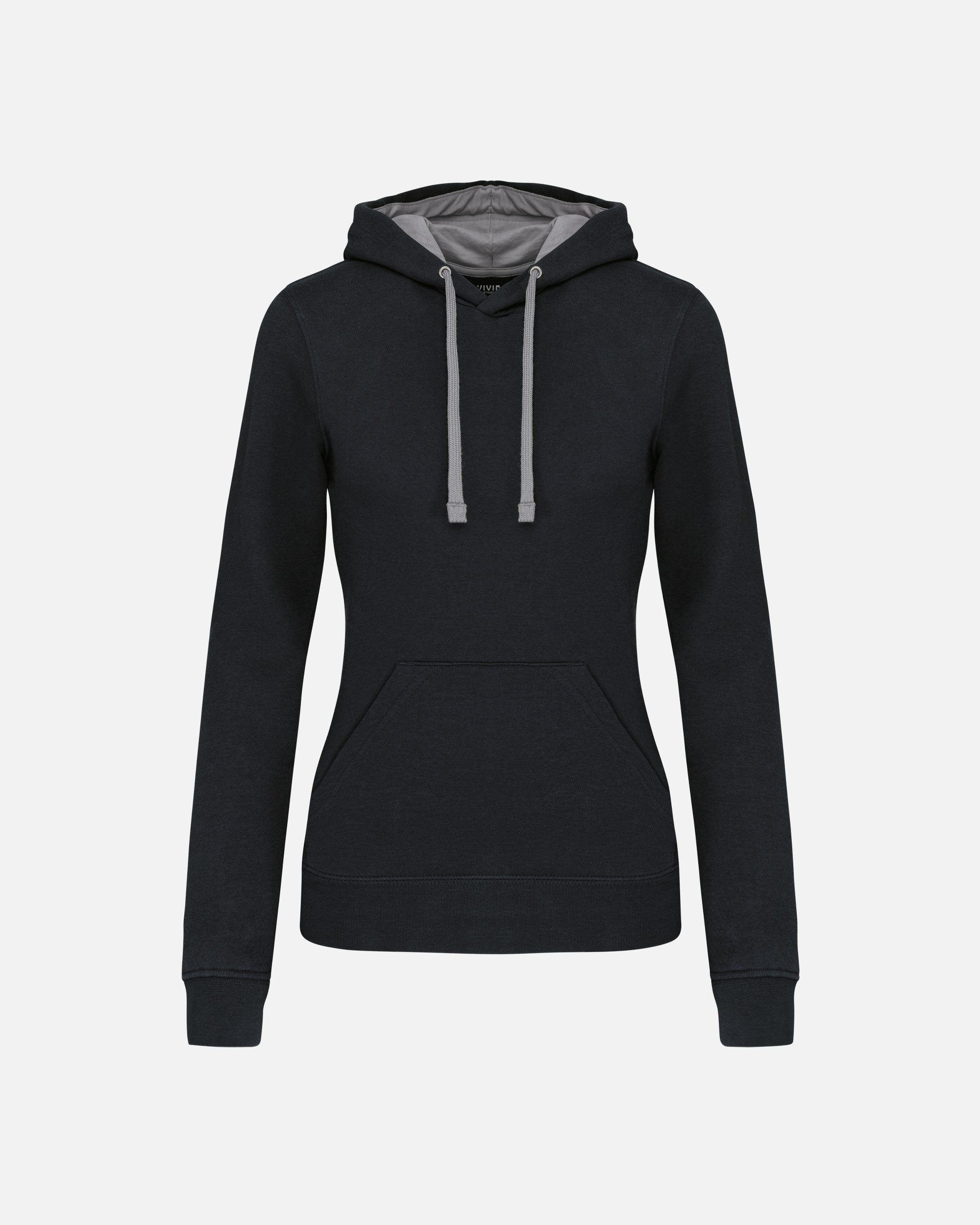 Zweifarbiges Damen Kapuzensweatshirt Black-Grey von VIVID