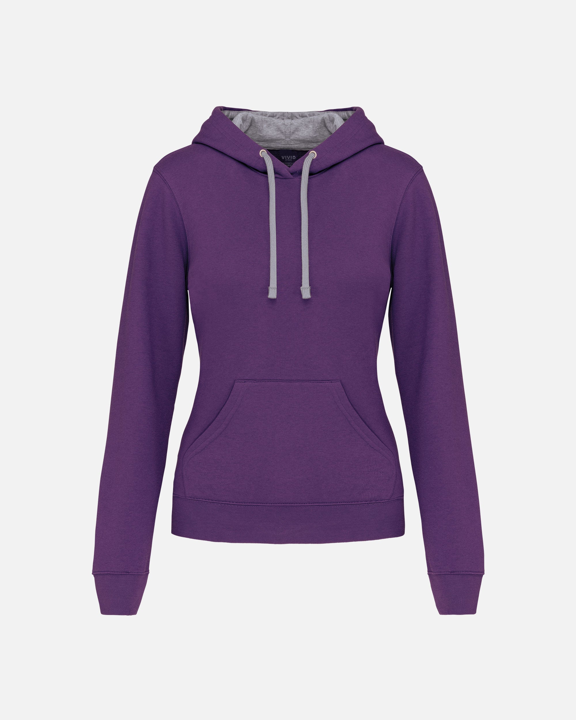 Zweifarbiges Damen Kapuzensweatshirt Purple-Grey von VIVID