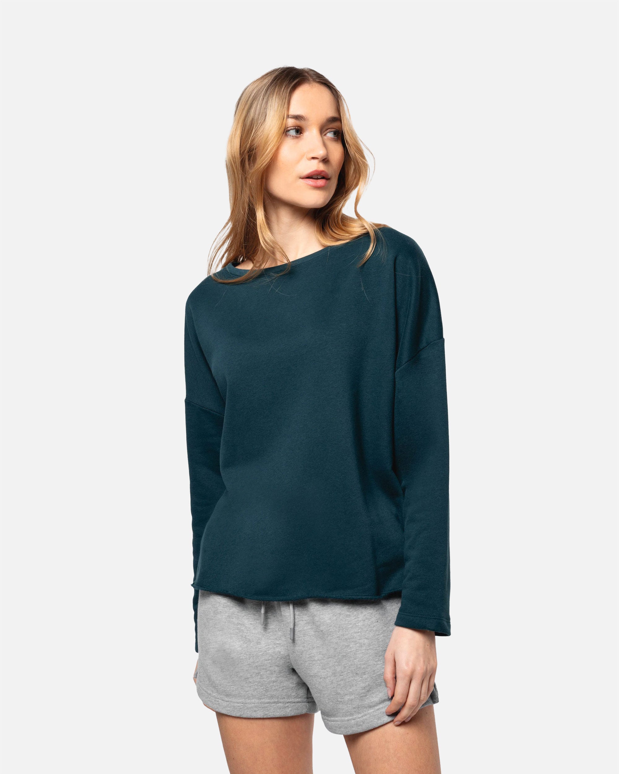 Lockeres Damen Sweatshirt Peacock Green von VIVID
